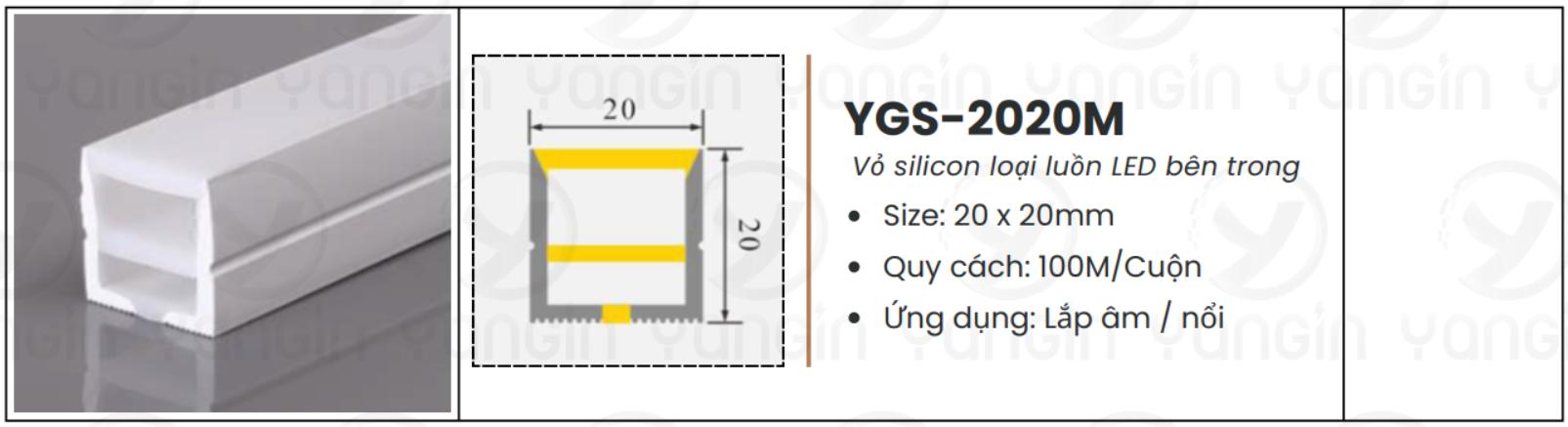 LED silicon nổi 20x20 YGS-2020M