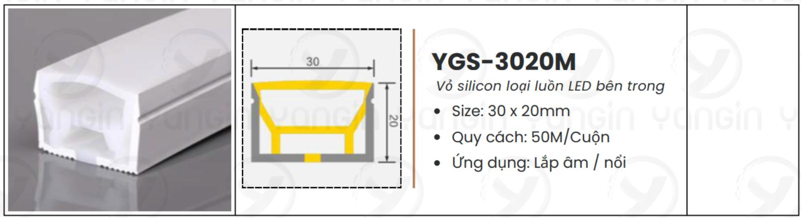 LED silicon nổi 30x20 YGS-3020M