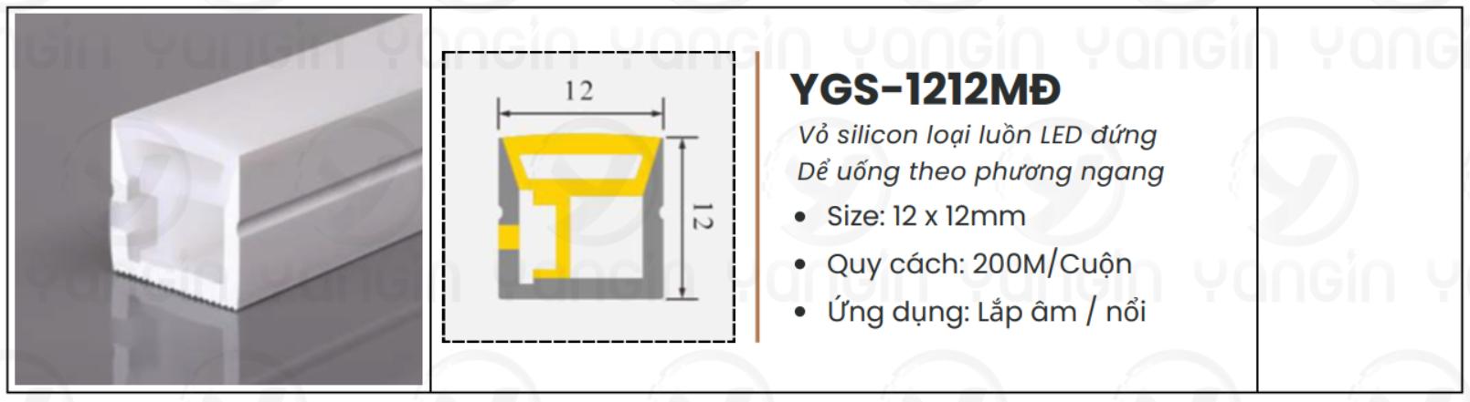 led silicon nổi luồn led đứng 12x12