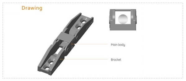 Máng xích nhựa mặt lưng cầu kín, cao trong 15mm
