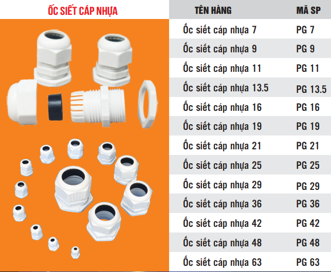 ốc siết cáp nhựa