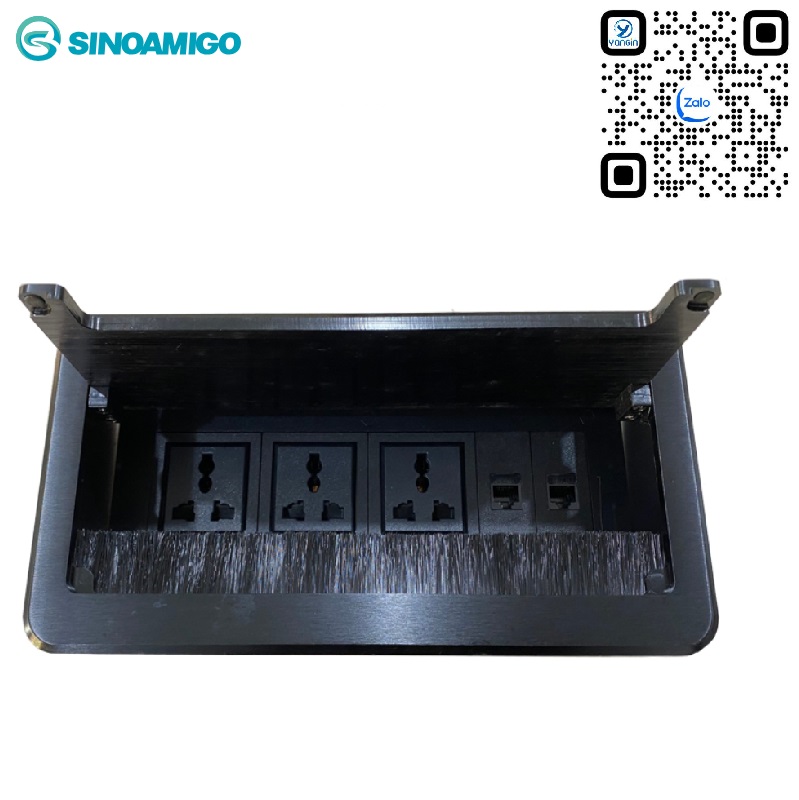 Ổ cắm điện âm bàn sinoamigo STS-130B Màu đen