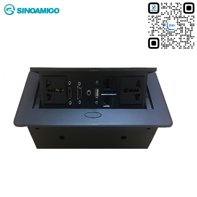 Ổ cắm điện âm bàn sinoamigo STS-201XB màu đen