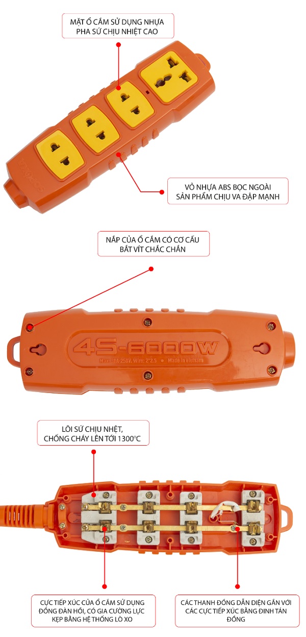 Ổ cắm chịu tải Sopoka 4S-6000W