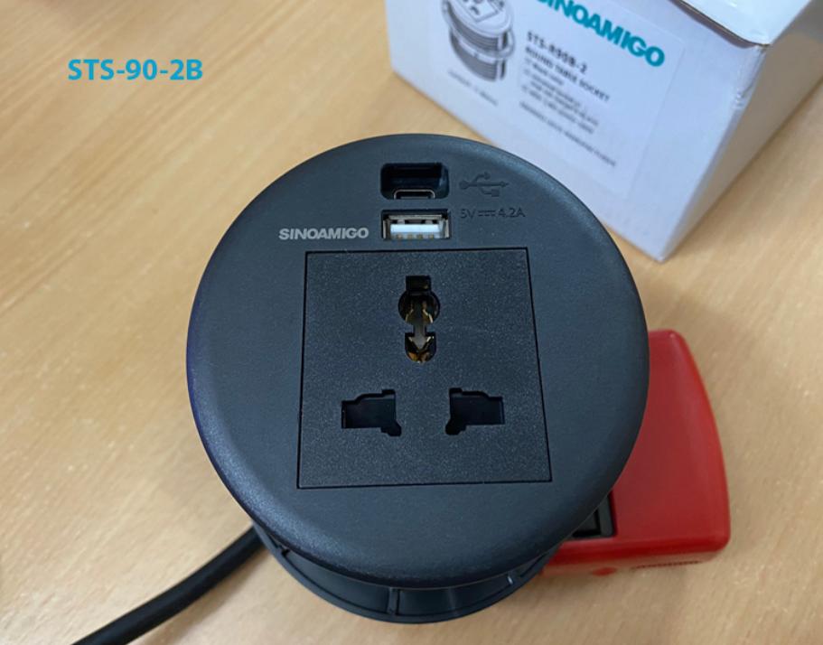 Ổ Điện âm bàn sinoamigo STS-R90B-2 màu đen