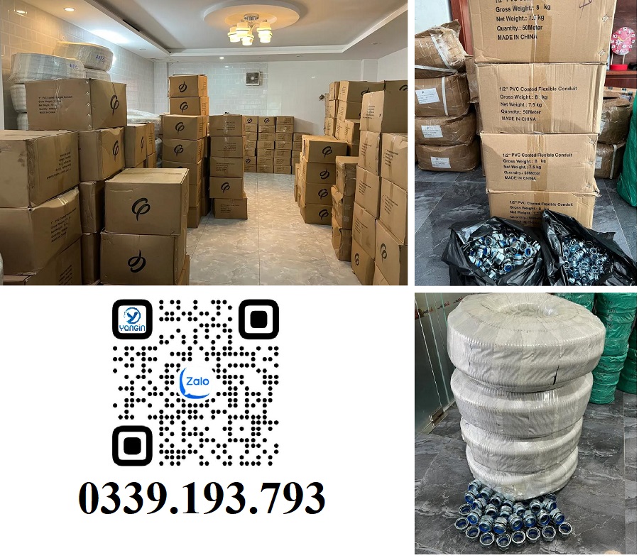Ống ruột gà lõi thép bọc nhựa phi 25 - Ruôt gà sắt 3/4 inch