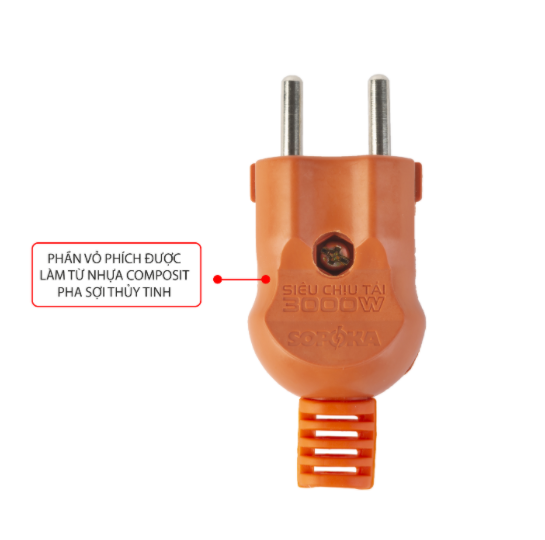Phích cắm điện chịu tải 3000W Sopoka P3000W 2+