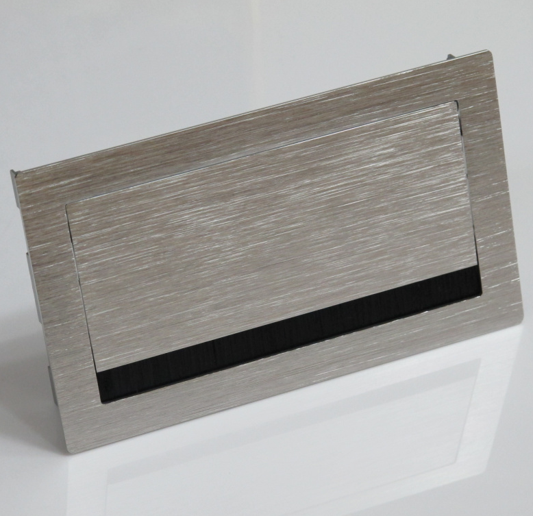 Nắp điện âm bàn nhôm xước 200x120