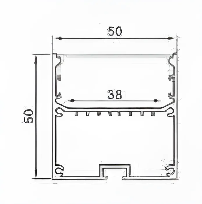 Thanh nhôm định hình led lắp nổi 5050