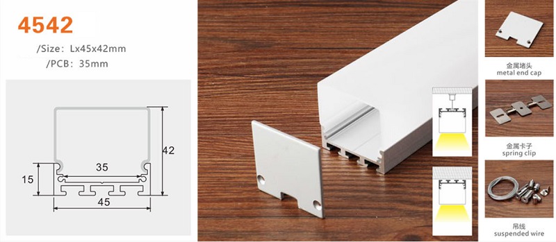 Thanh nhôm định hình led YG-4542 (3 mặt sáng)