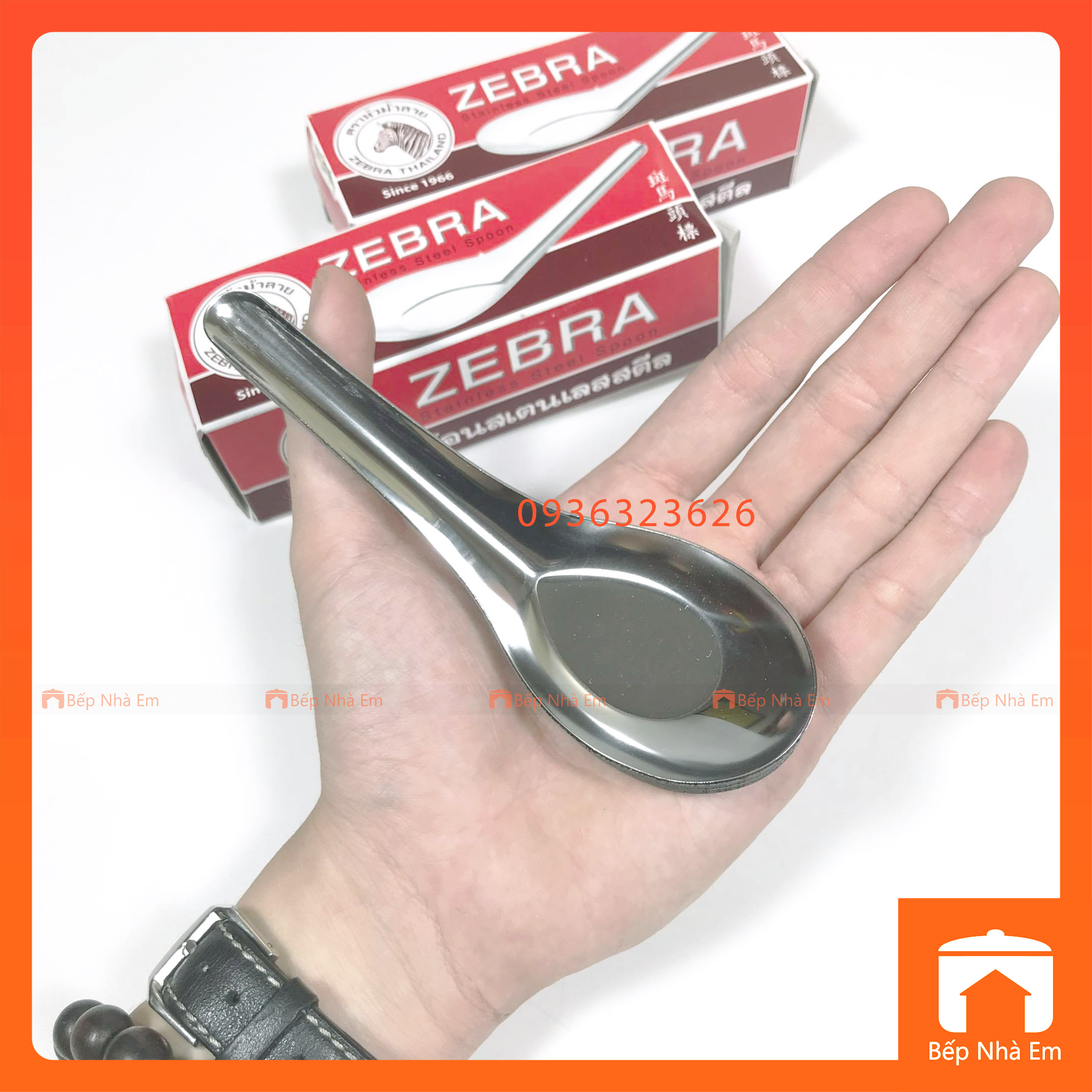 Hộp 12 Muỗng Inox Cao Cấp Zebra - Hàng Nhập Khẩu Thái Lan