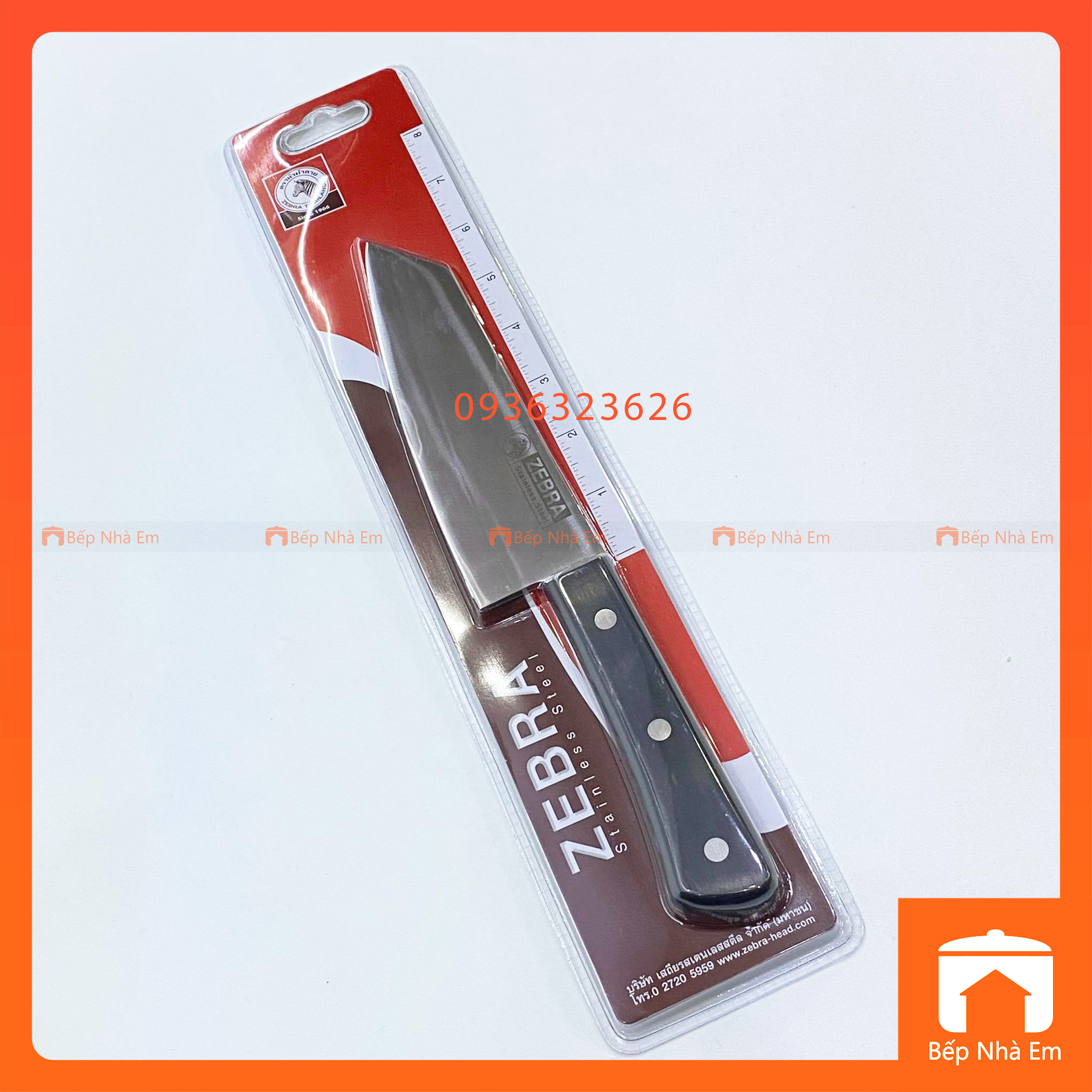 Bộ Dao Zebra Cán Nhựa Chef Knife ( Inox 304) - Hàng Nhập Khẩu Thái Lan