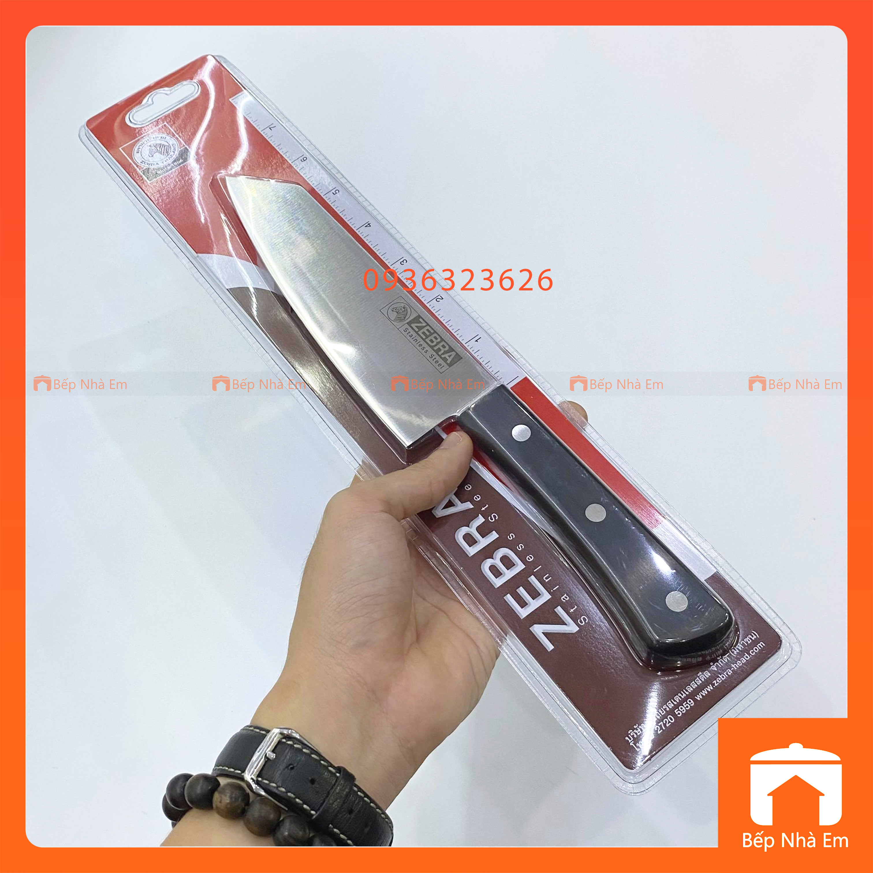 Bộ Dao Zebra Cán Nhựa Chef Knife ( Inox 304) - Hàng Nhập Khẩu Thái Lan