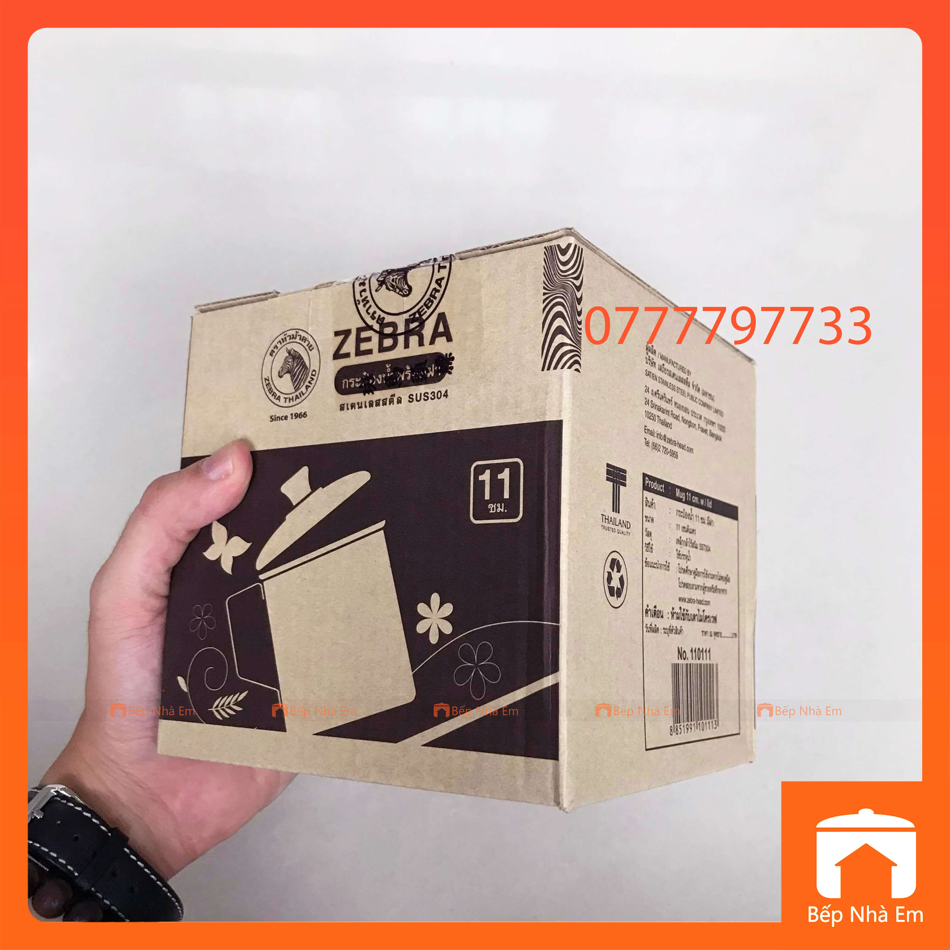 Ca Uống Nước Inox 304 ZEBRA Có Nắp Nhiều Dung Tích 0.4L - 0.5L - 0.7L - 1L - 1.2L - 1.6L - Nhập Khẩu Thái Lan