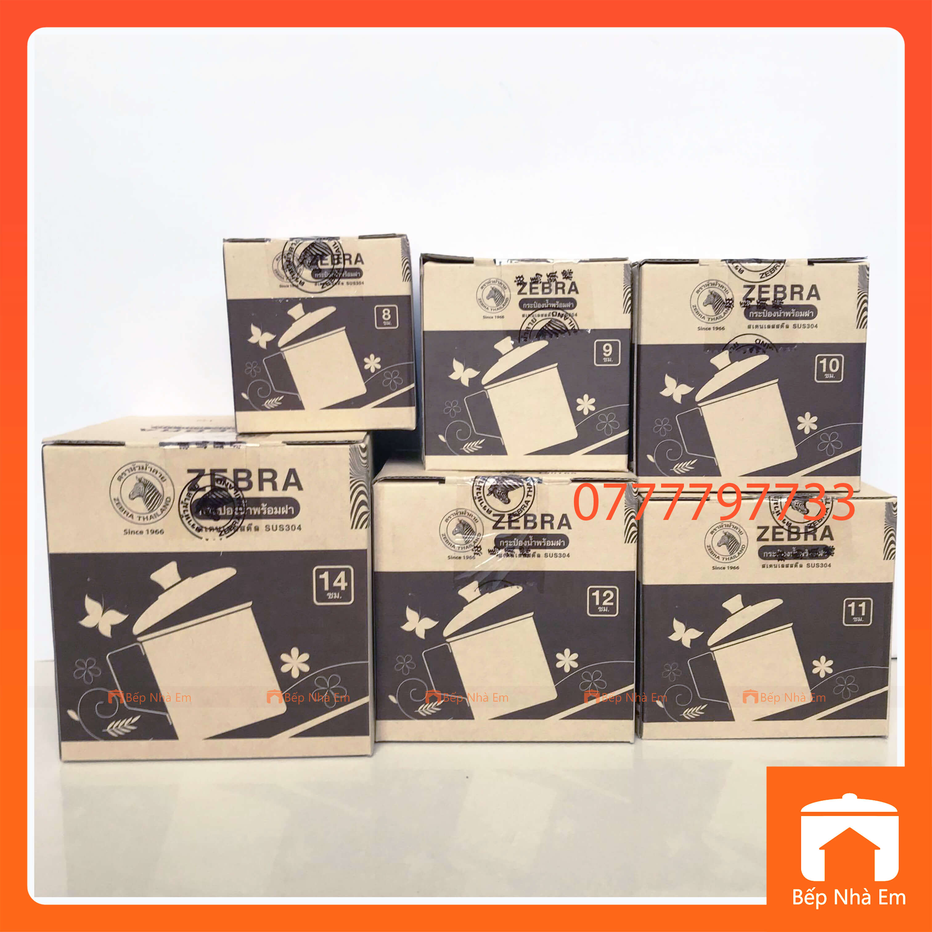 Ca Uống Nước Inox 304 ZEBRA Có Nắp Nhiều Dung Tích 0.4L - 0.5L - 0.7L - 1L - 1.2L - 1.6L - Nhập Khẩu Thái Lan