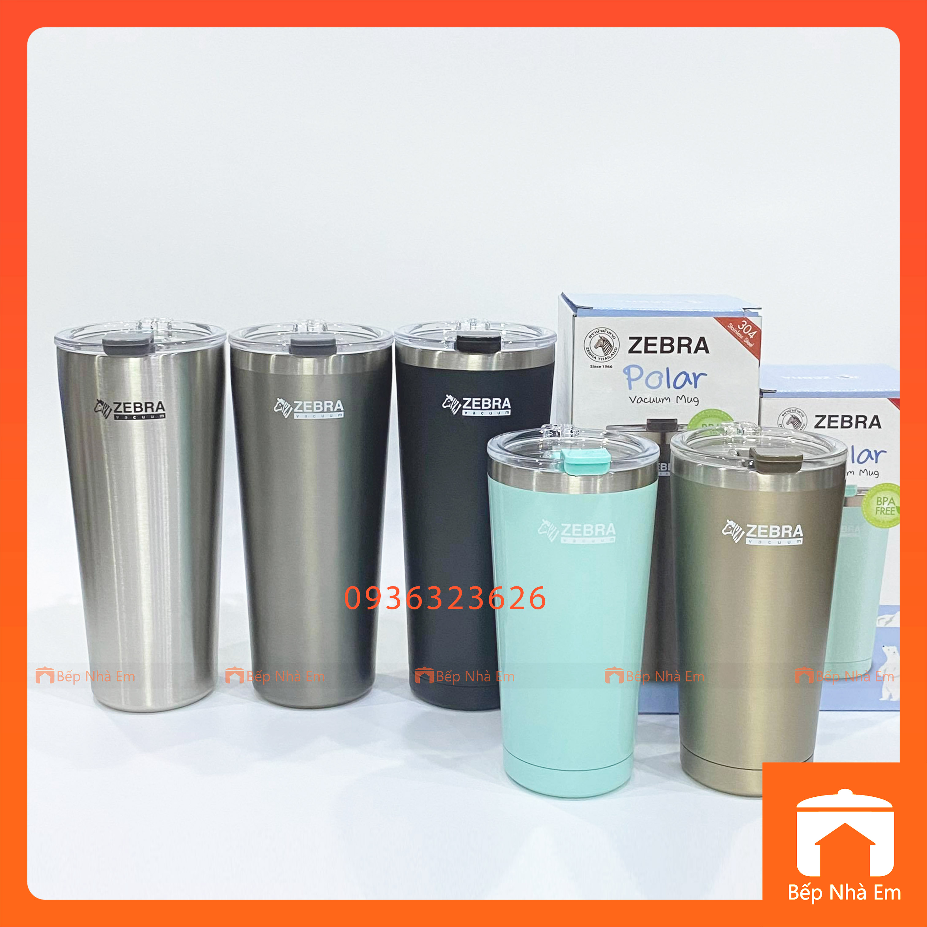 Ly Giữ Nhiệt ZEBRA Polar 0.58L Có Túi Xách  Vải - 112701 - Hàng Nhập Khẩu Thái Lan