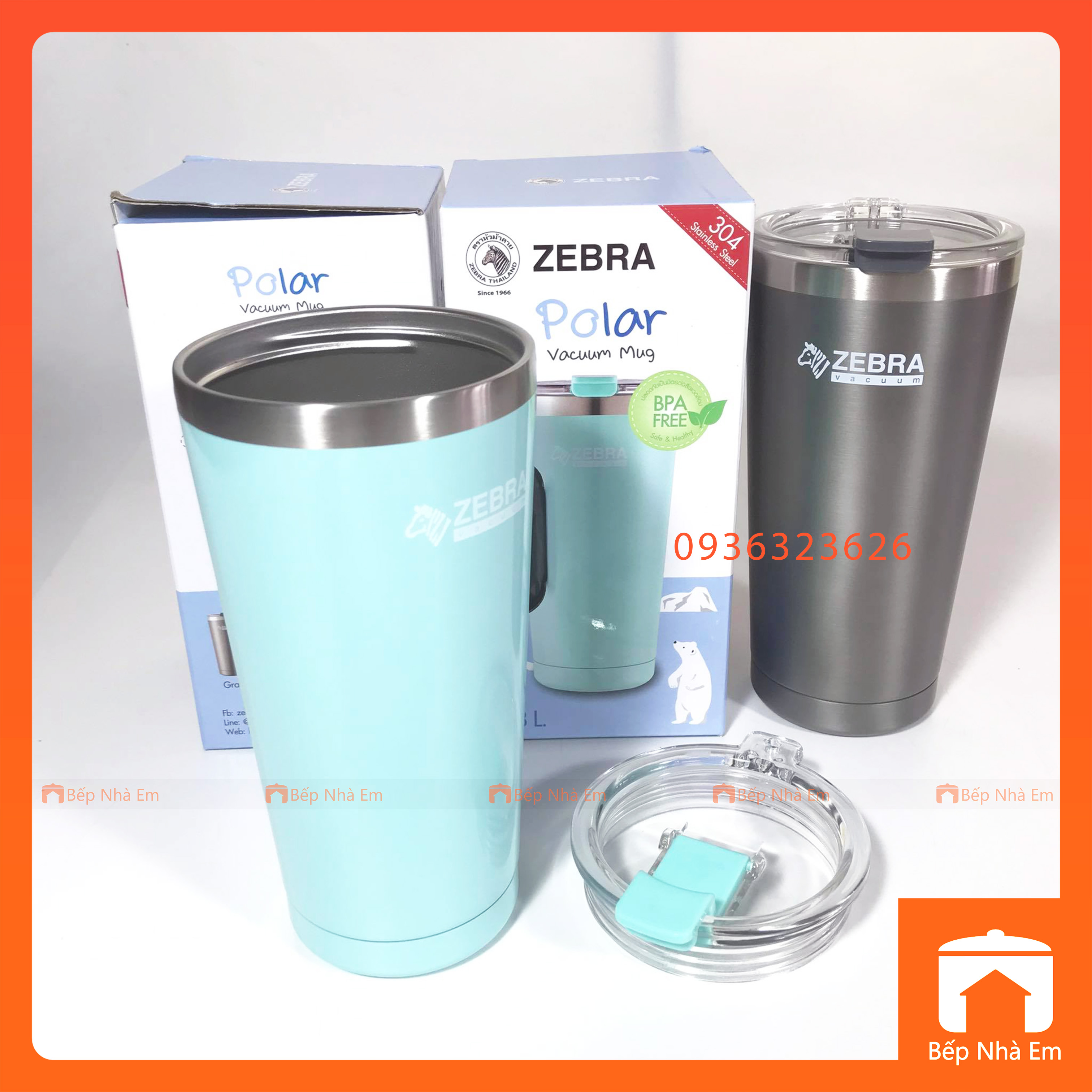 Ly Giữ Nhiệt ZEBRA Polar 0.87L Có Túi Xách Vải - 112702 - Hàng Nhập Khẩu Thái Lan