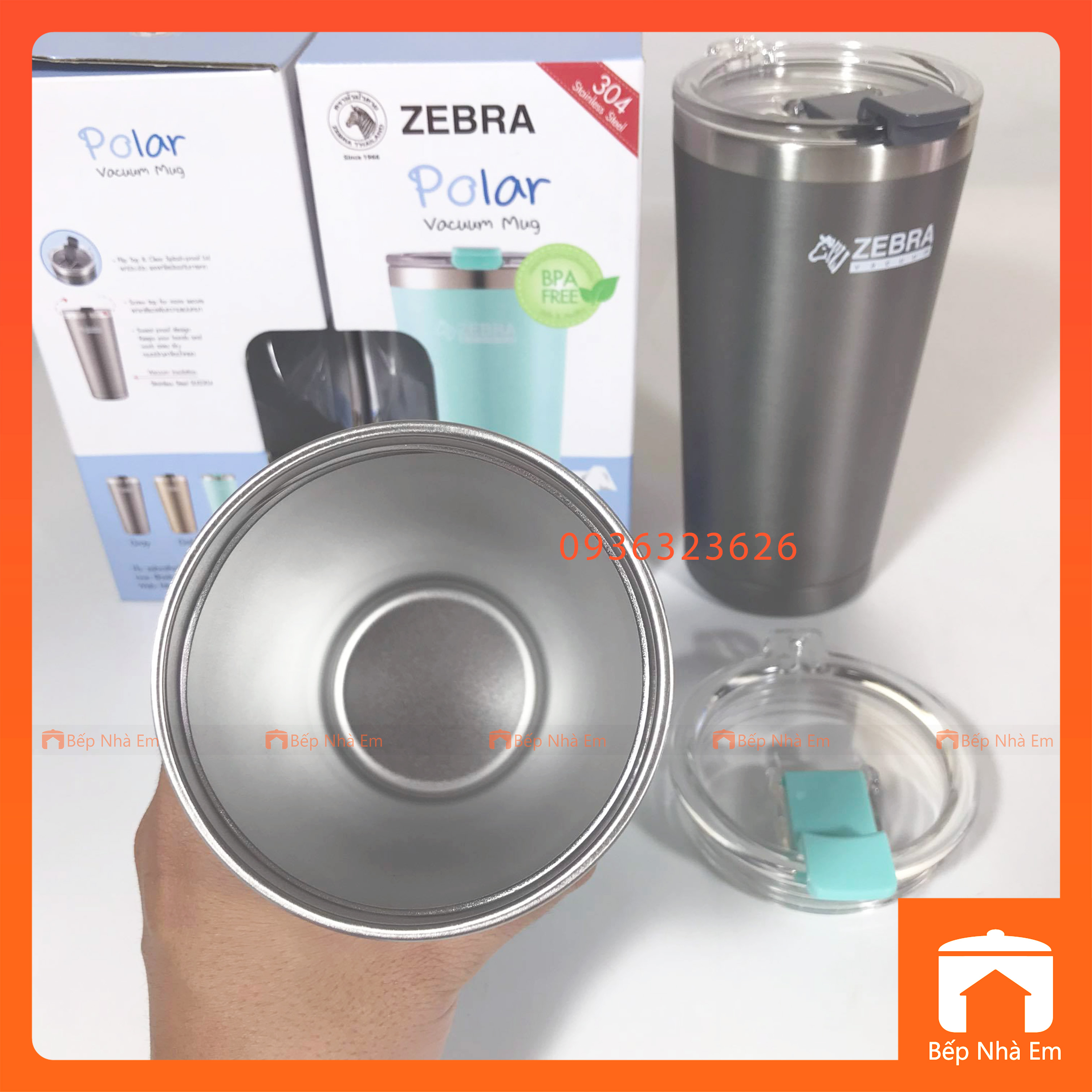 Ly Giữ Nhiệt ZEBRA Polar 0.87L Có Túi Xách Vải - 112702 - Hàng Nhập Khẩu Thái Lan