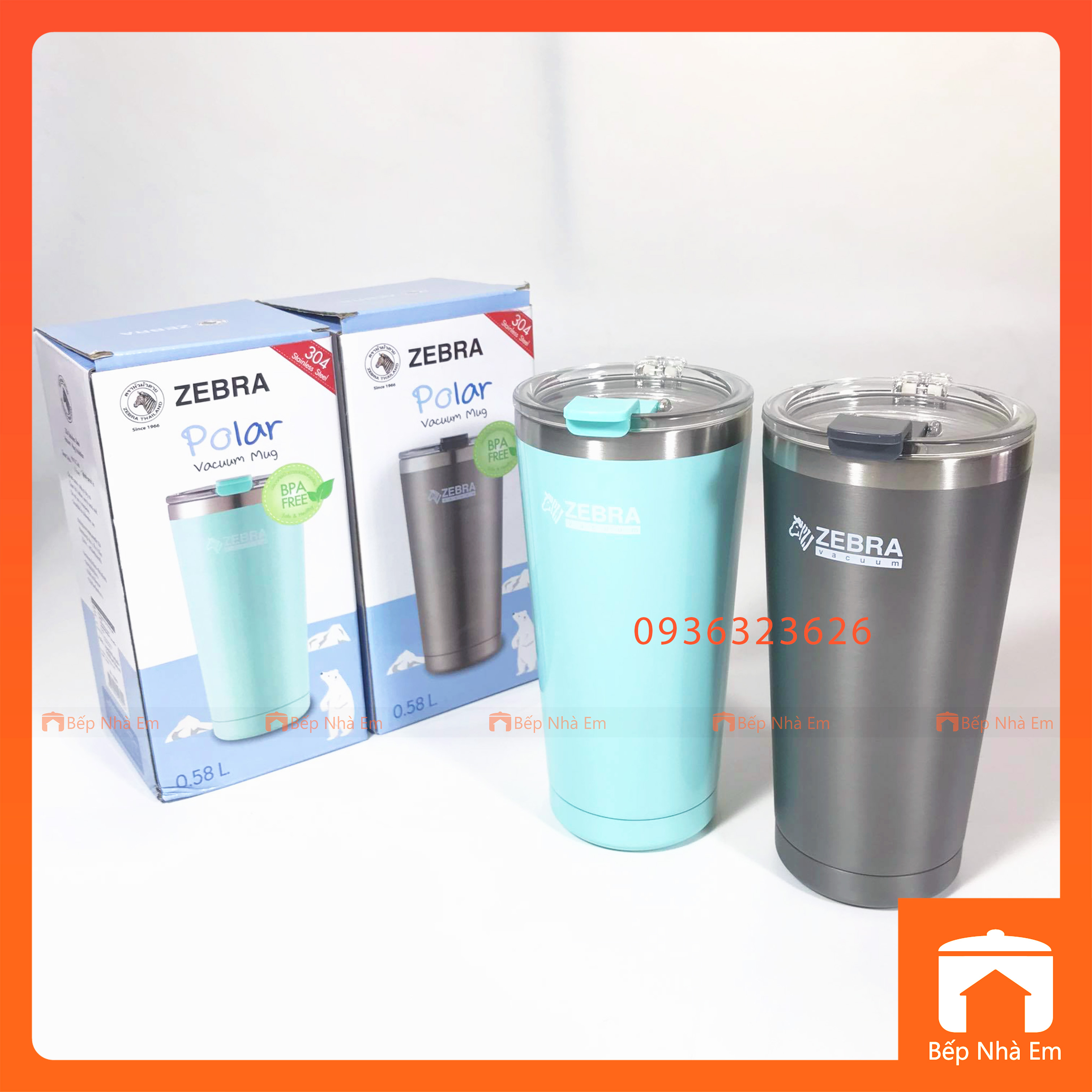 Ly Giữ Nhiệt ZEBRA Polar 0.58L Có Túi Xách  Vải - 112701 - Hàng Nhập Khẩu Thái Lan