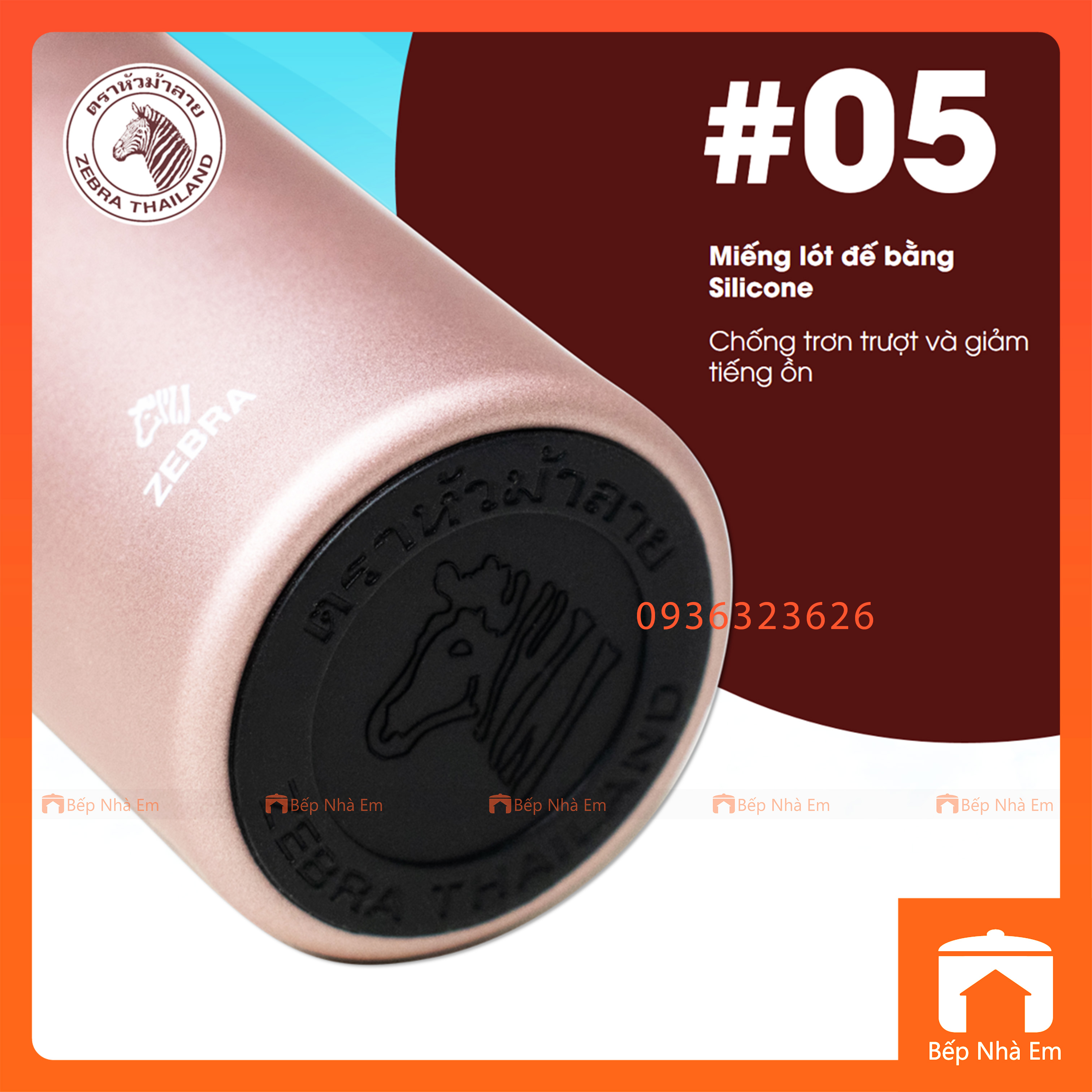 Bình Giữ Nhiệt ZEBRA Cappucinno 0.5L (Inox 304) - 112703 - Hàng Nhập Khẩu Thái Lan