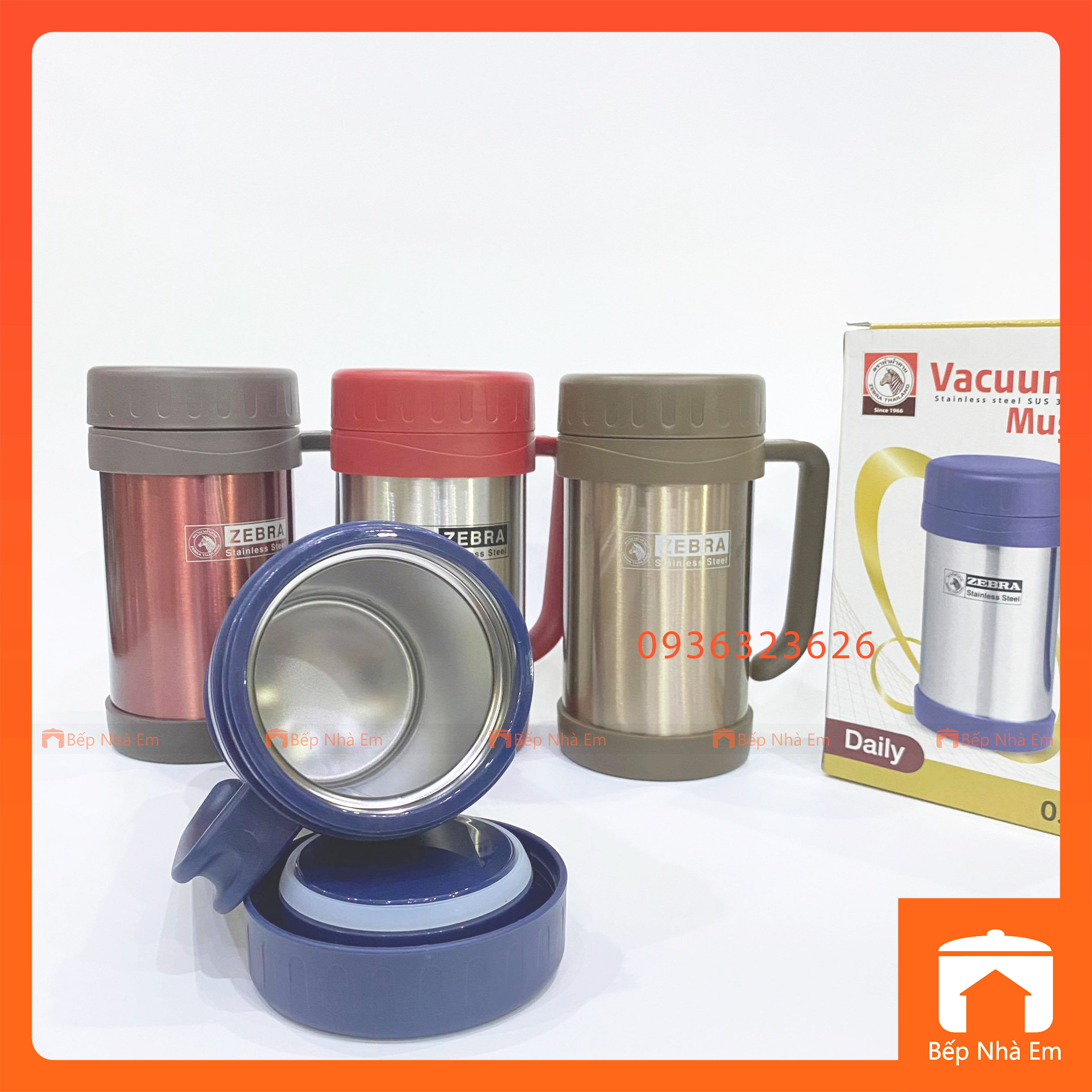 Ca Giữ Nhiệt ZEBRA Daily 0.5L (Inox 304) - 112901 - Hàng Nhập Khẩu Thái Lan