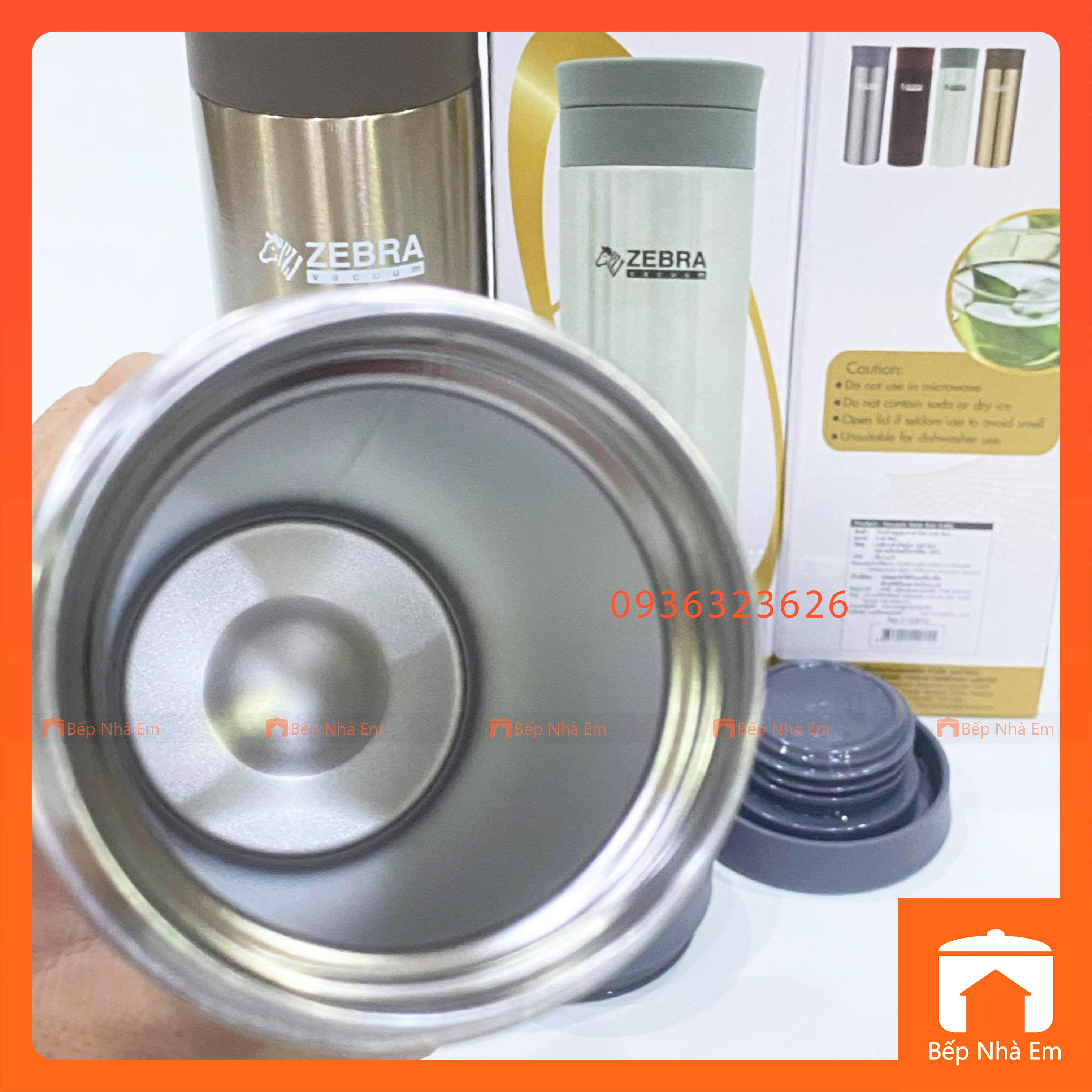 Bình Giữ Nhiệt ZEBRA Eva Có Vỉ Lược 0.45L (Inox 304)  - Hàng Nhập Khẩu Thái Lan