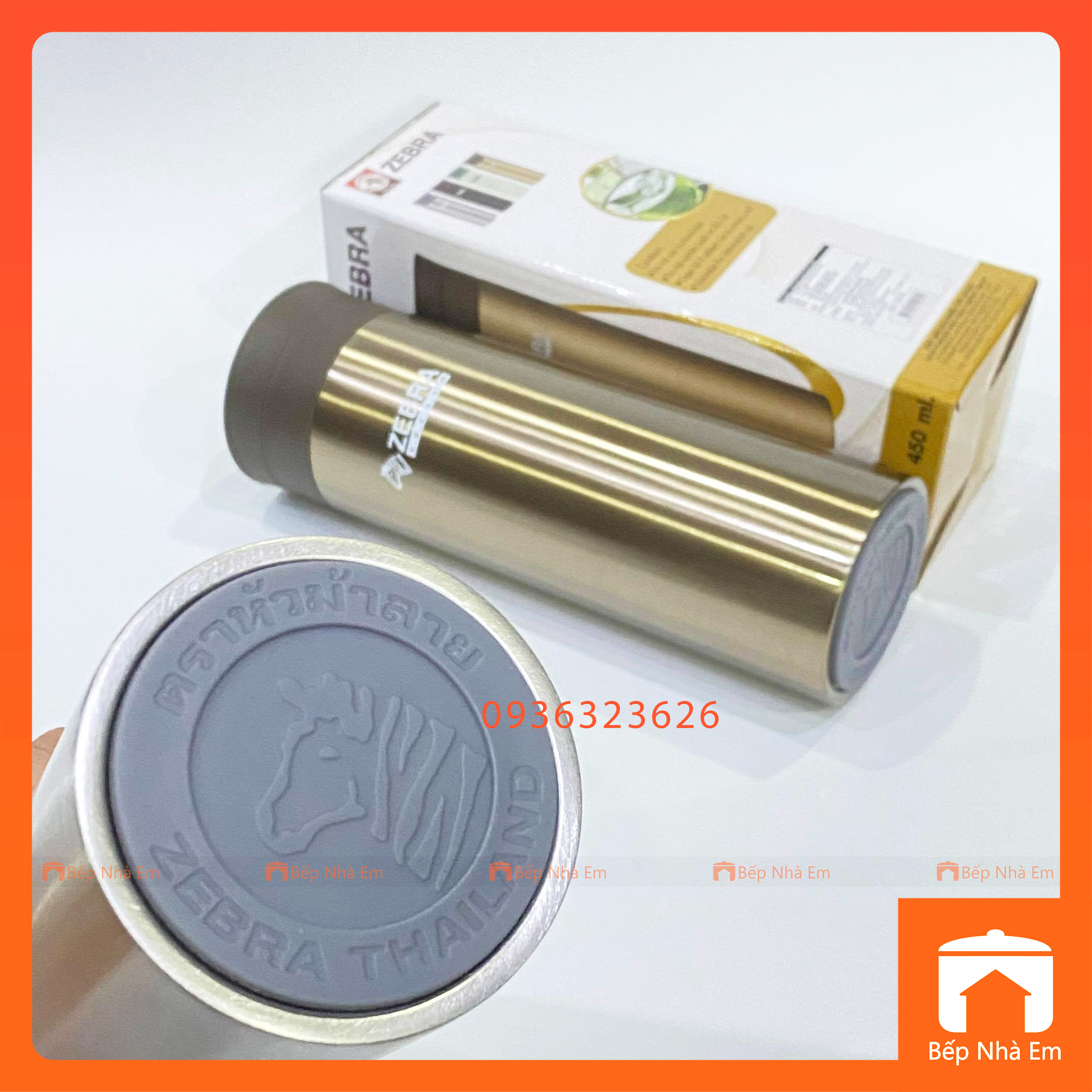 Bình Giữ Nhiệt ZEBRA Eva Có Vỉ Lược 0.45L (Inox 304)  - Hàng Nhập Khẩu Thái Lan