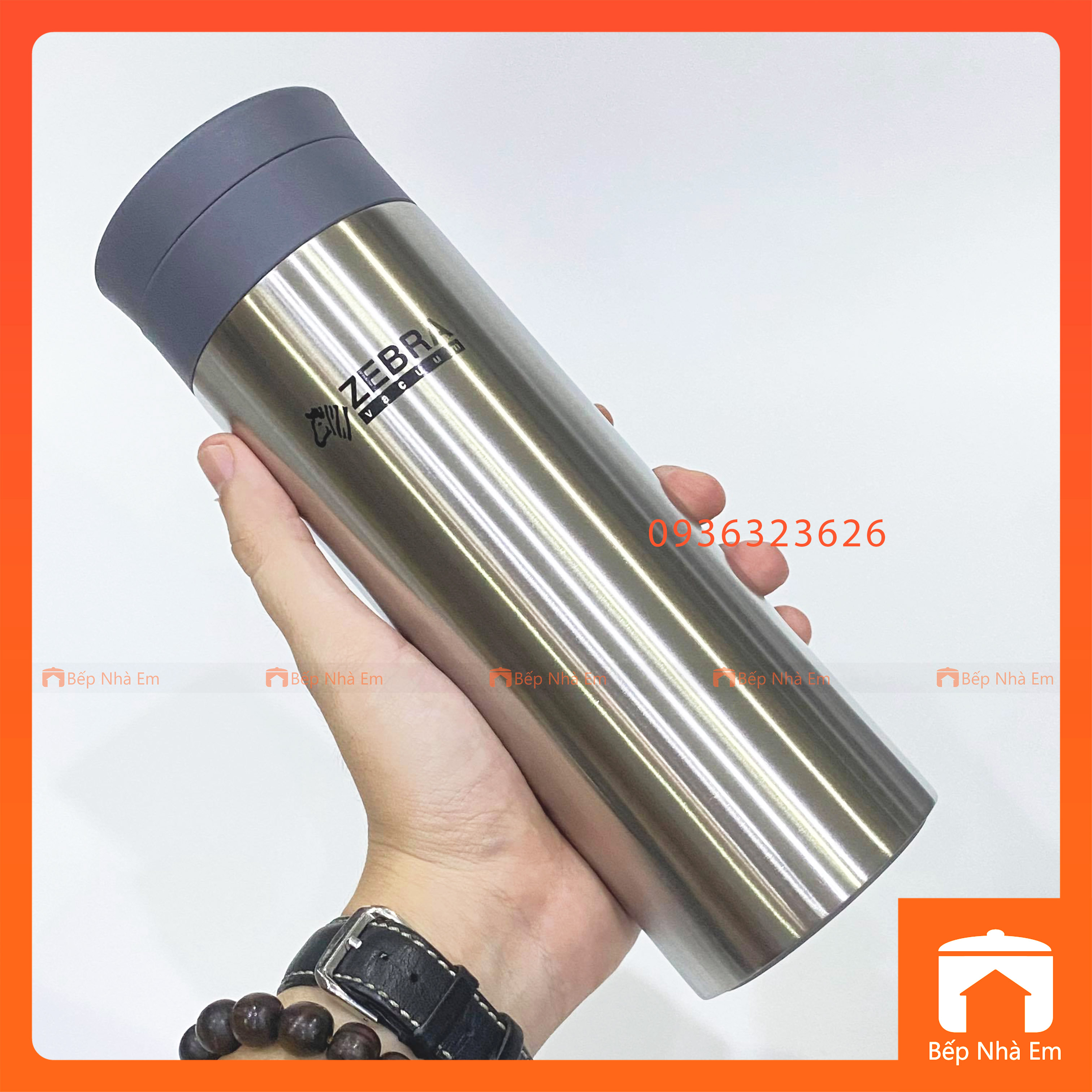 Bình Giữ Nhiệt ZEBRA Eva Có Vỉ Lược 0.45L (Inox 304)  - Hàng Nhập Khẩu Thái Lan
