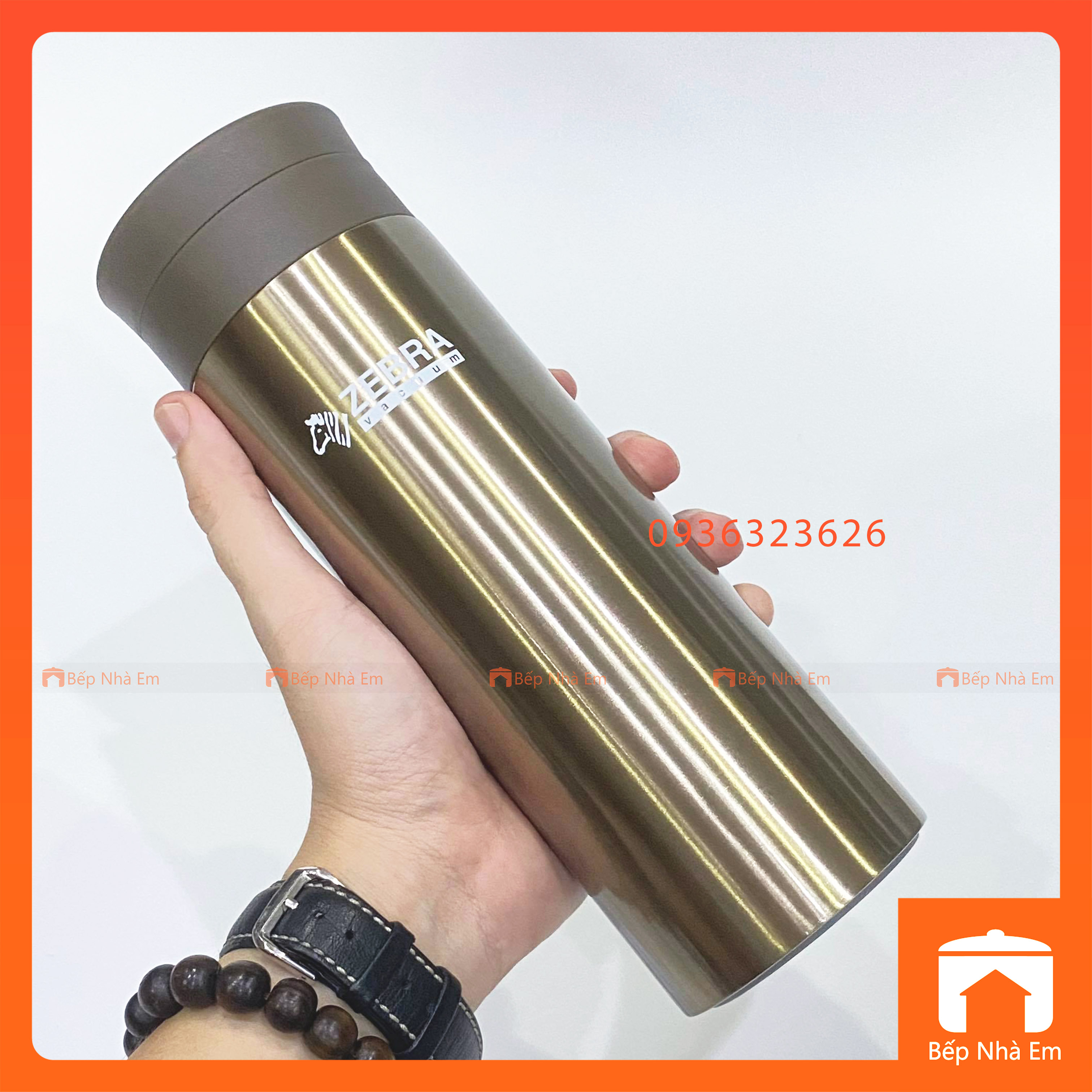 Bình Giữ Nhiệt ZEBRA Eva Có Vỉ Lược 0.45L (Inox 304)  - Hàng Nhập Khẩu Thái Lan