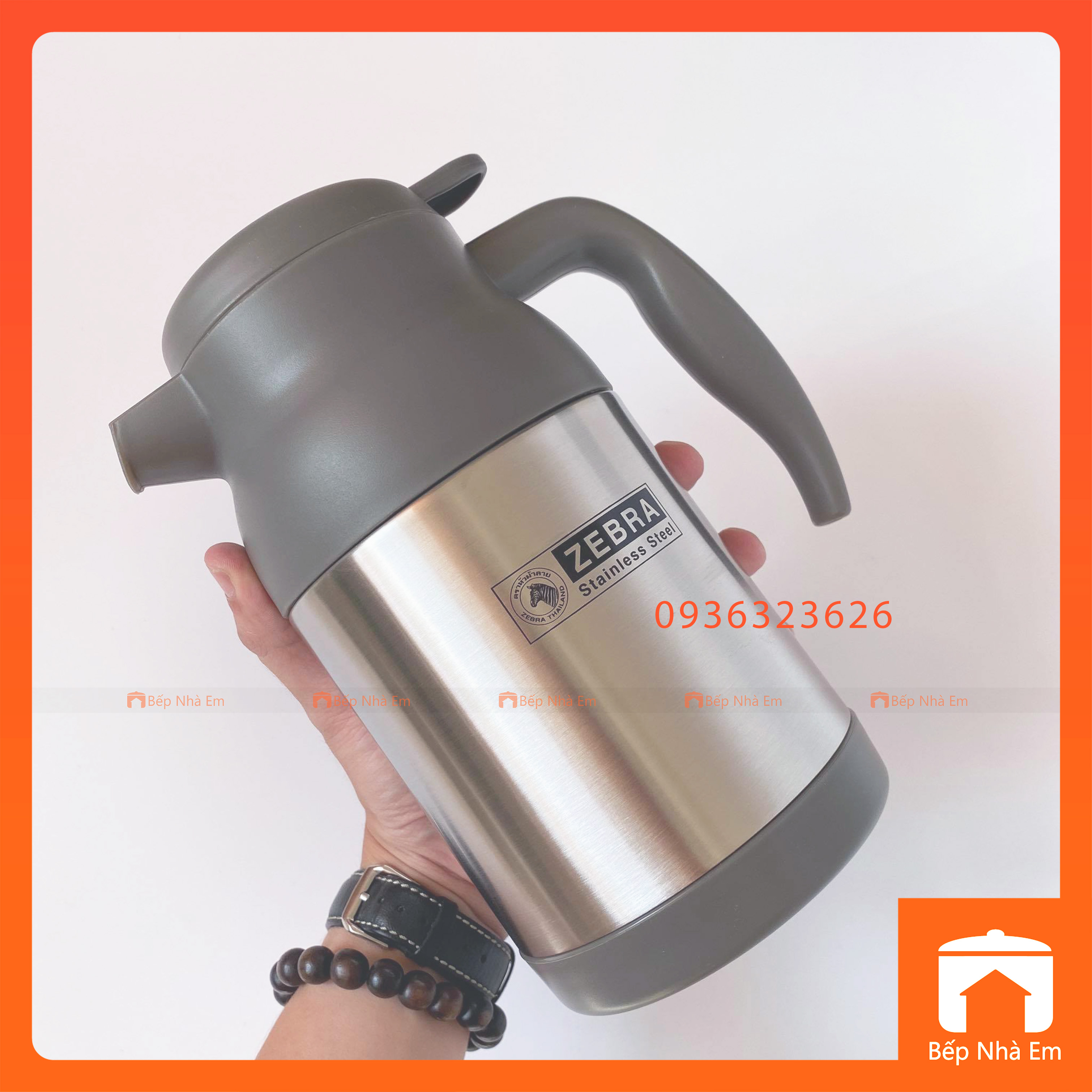 Bình Trà Giữ Nhiệt ZEBRA Có Lưới Lọc Và Vòi Rót 0.8L_1.2L  (Inox304) - 112932_112933 - Hàng Nhập Khẩu Thái Lan