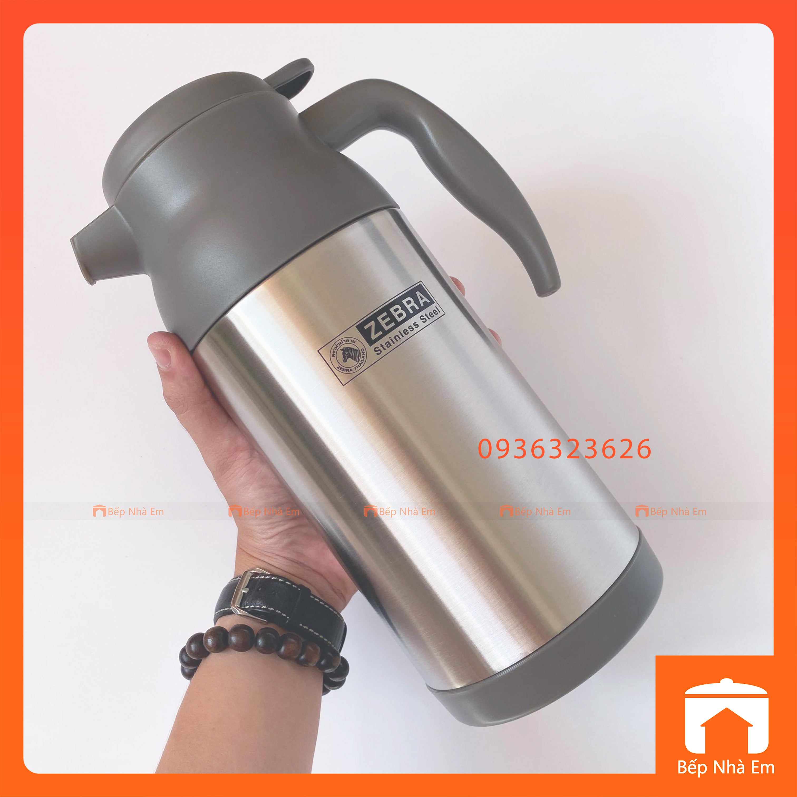 Bình Trà Giữ Nhiệt ZEBRA Có Lưới Lọc Và Vòi Rót 0.8L_1.2L  (Inox304) - 112932_112933 - Hàng Nhập Khẩu Thái Lan