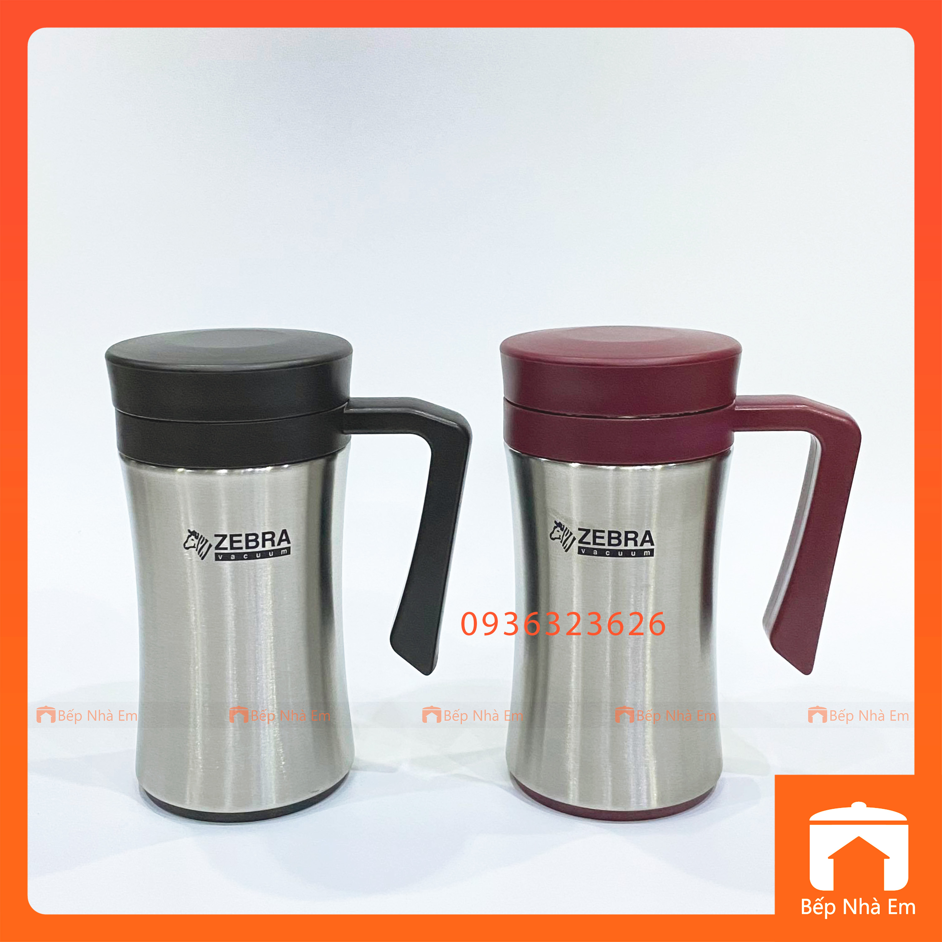 Ca Giữ Nhiệt Có Quai ZEBRA 0.45L (Inox 304) - 112972 - Hàng Nhập Khẩu Thái Lan