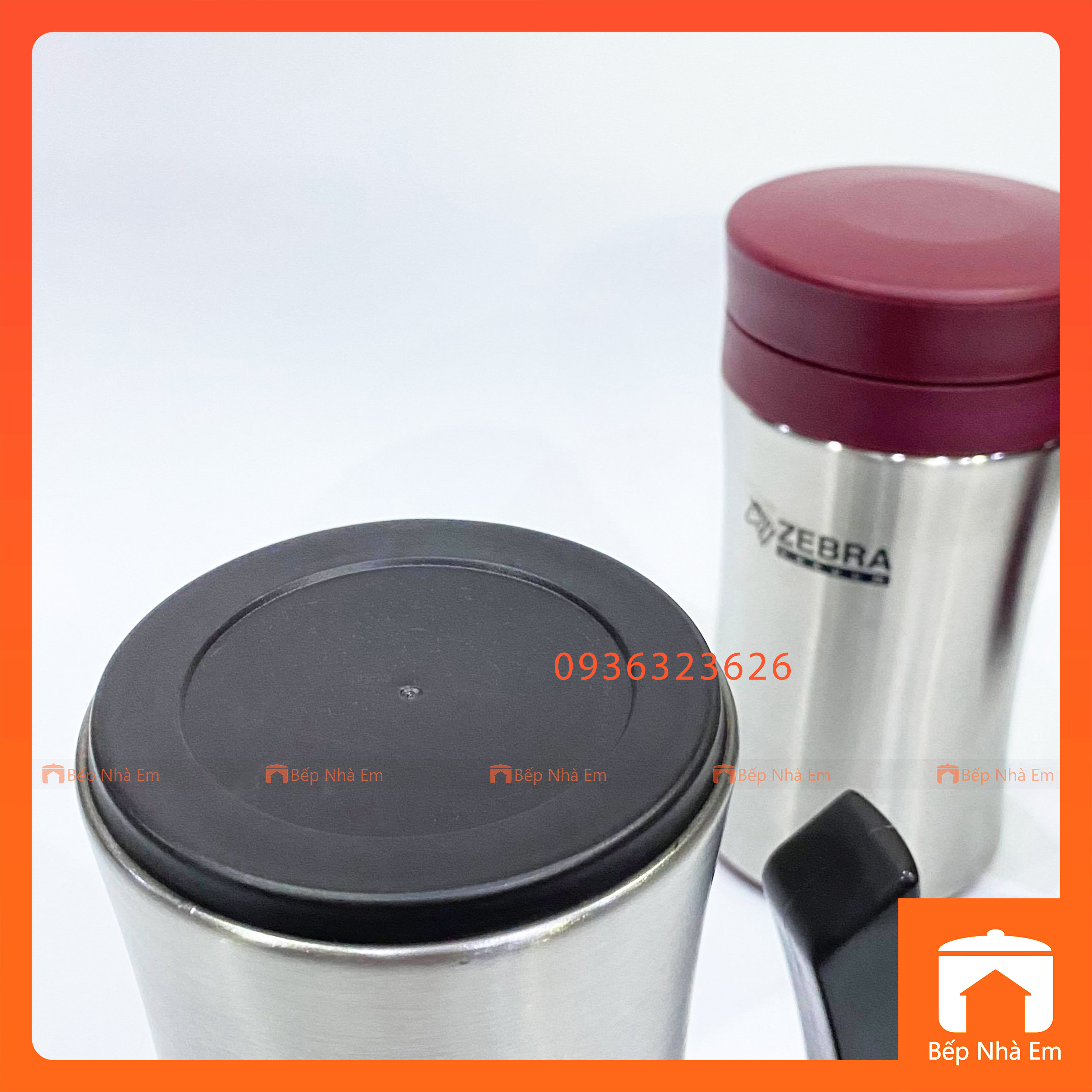 Ca Giữ Nhiệt Có Quai ZEBRA 0.45L (Inox 304) - 112972 - Hàng Nhập Khẩu Thái Lan