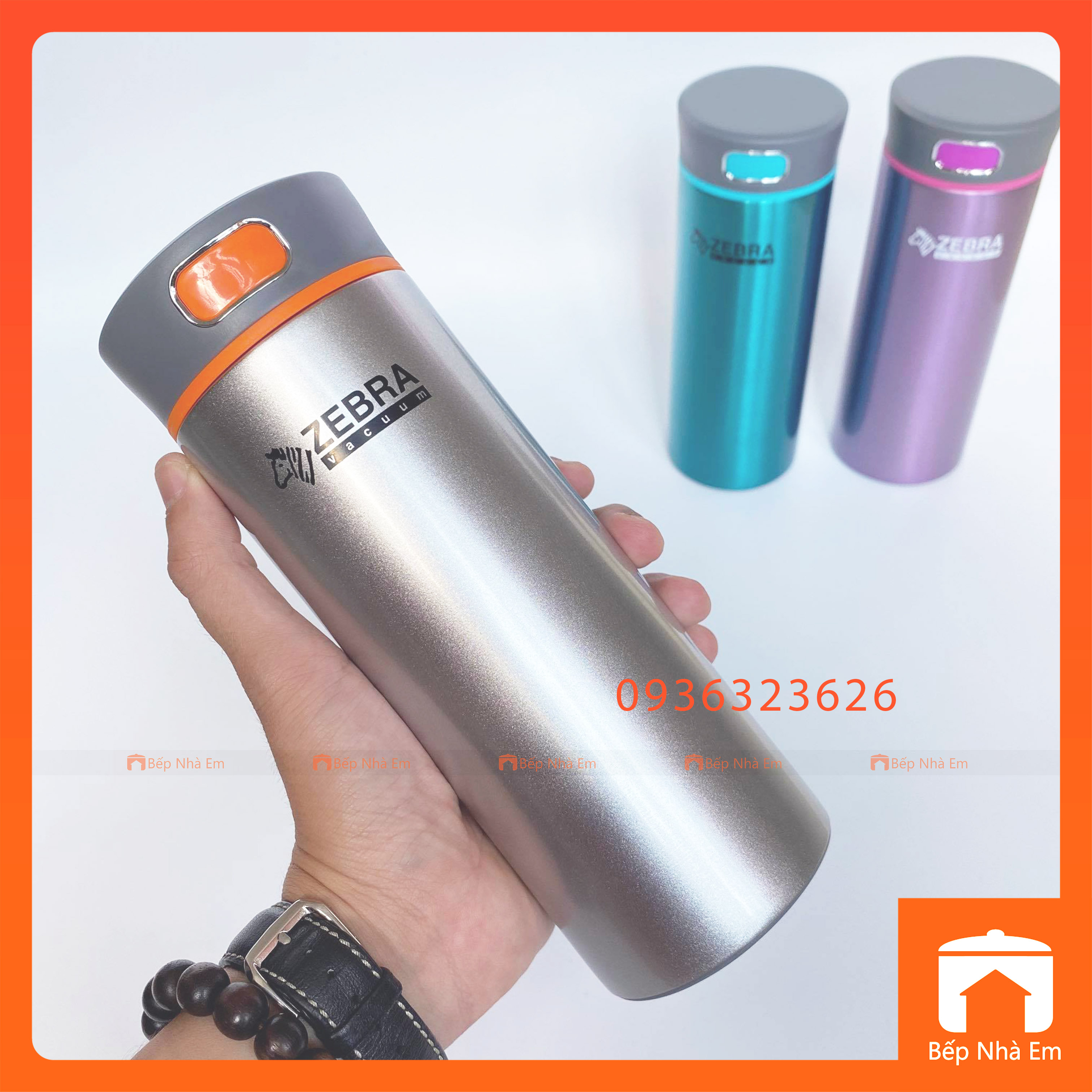 Bình Giữ Nhiệt ZEBRA Zelect Amethyst 0.4L (Inox 304) - 112996. Nhập Khẩu Thái Lan