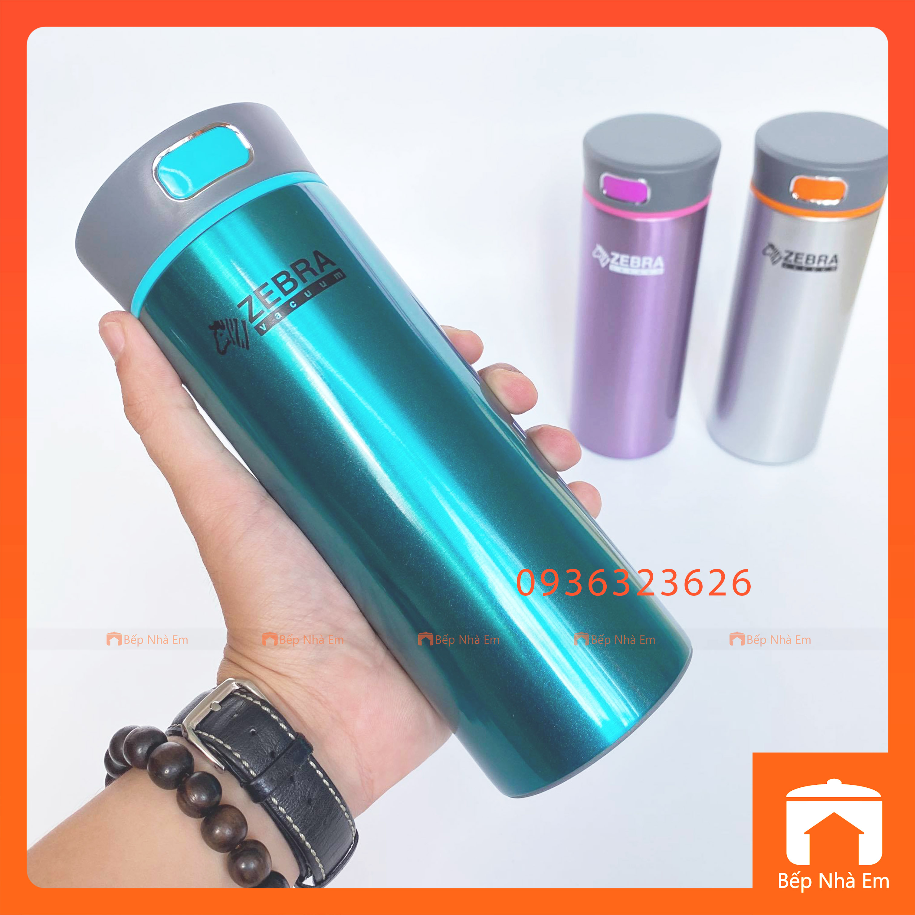 Bình Giữ Nhiệt ZEBRA Zelect Amethyst 0.4L (Inox 304) - 112996. Nhập Khẩu Thái Lan