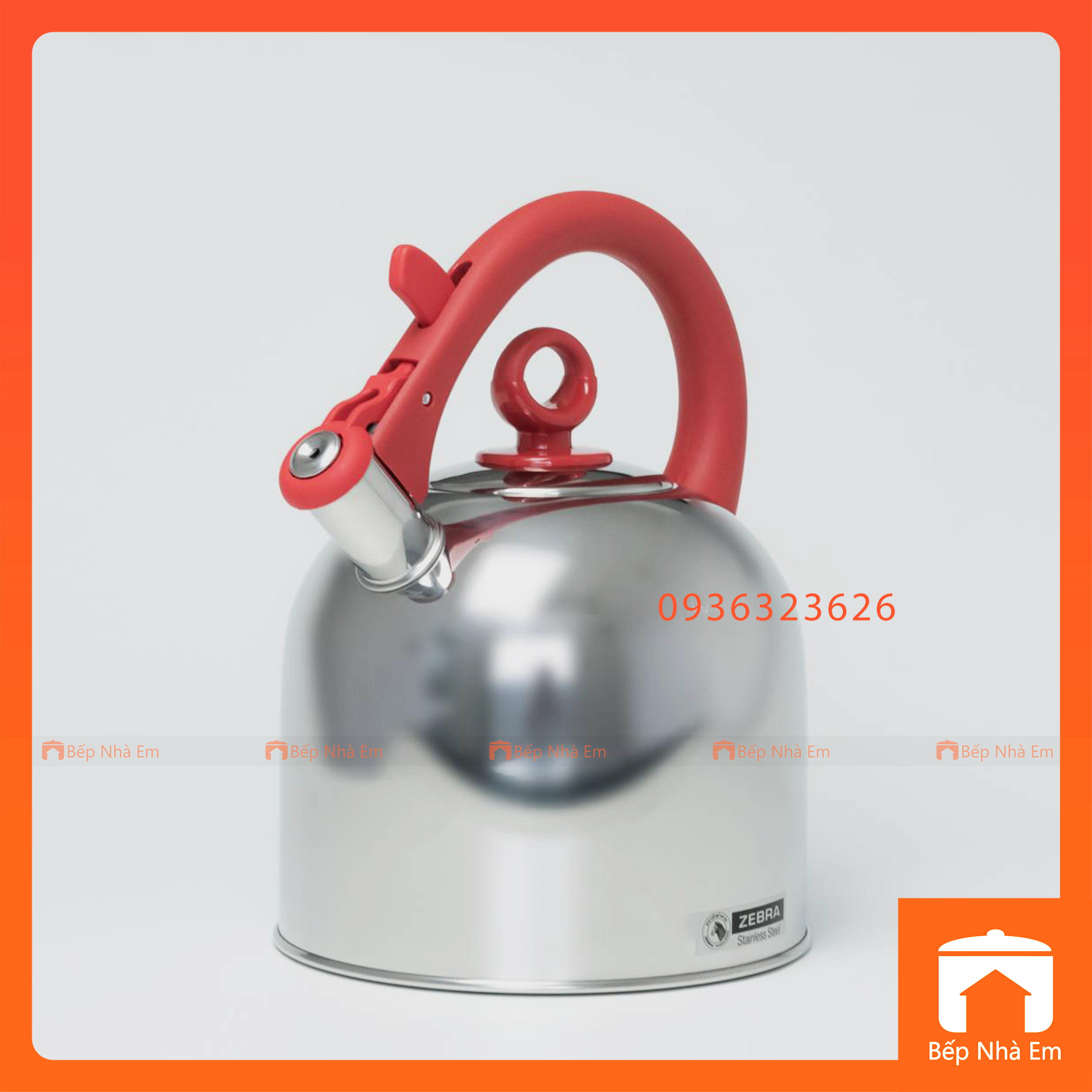 Ấm Đun Nước ZEBRA IMAGE II ( Cam - Đỏ ) 3.5L - 4.9L (Inox 304) - Hàng Nhập Khẩu Thái Lan