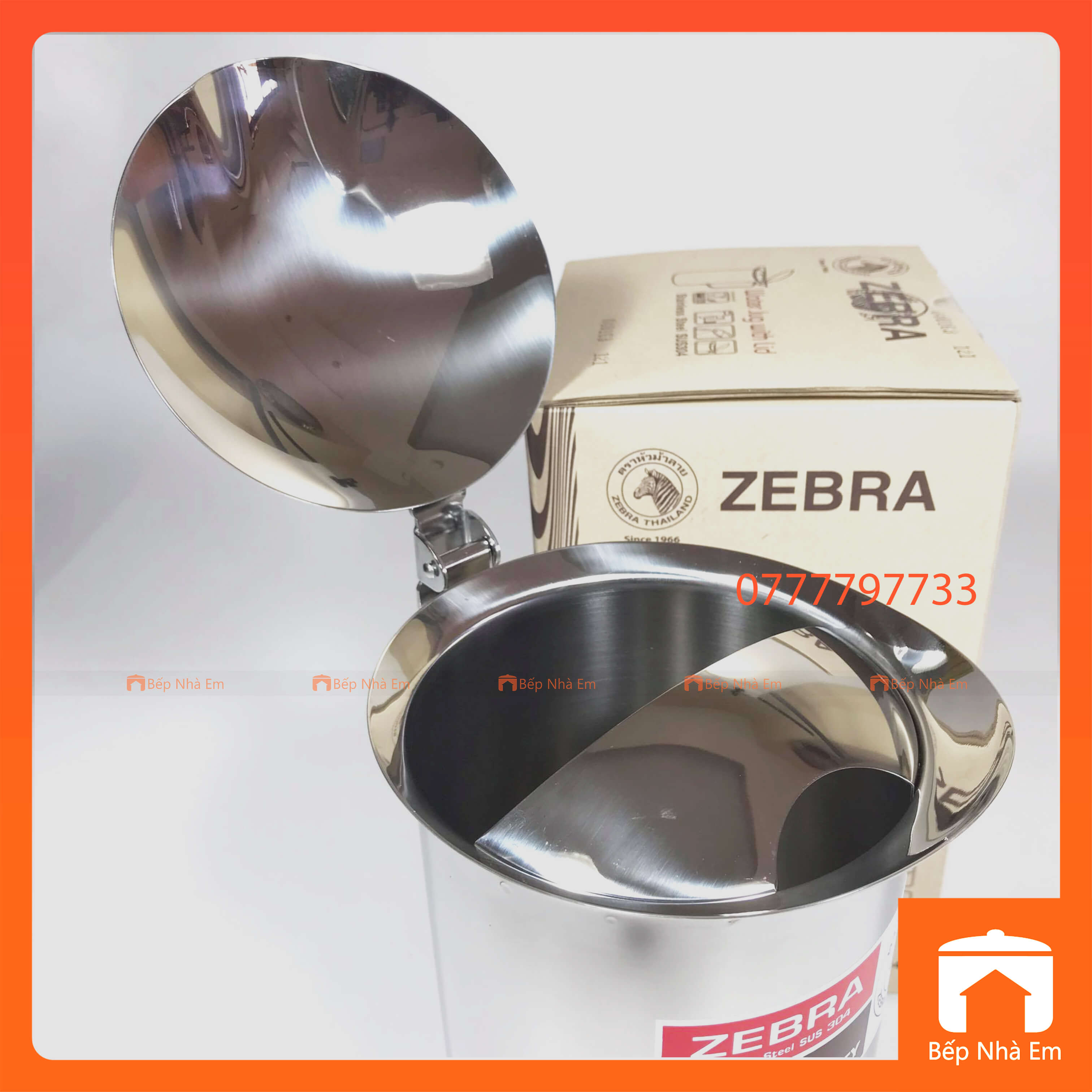 Ca Rót Nước Inox 304 ZEBRA Có Nắp 1.5L và 1.9L Cao Cấp  - 115014_115012 - Hàng Nhập Khẩu Thái Lan