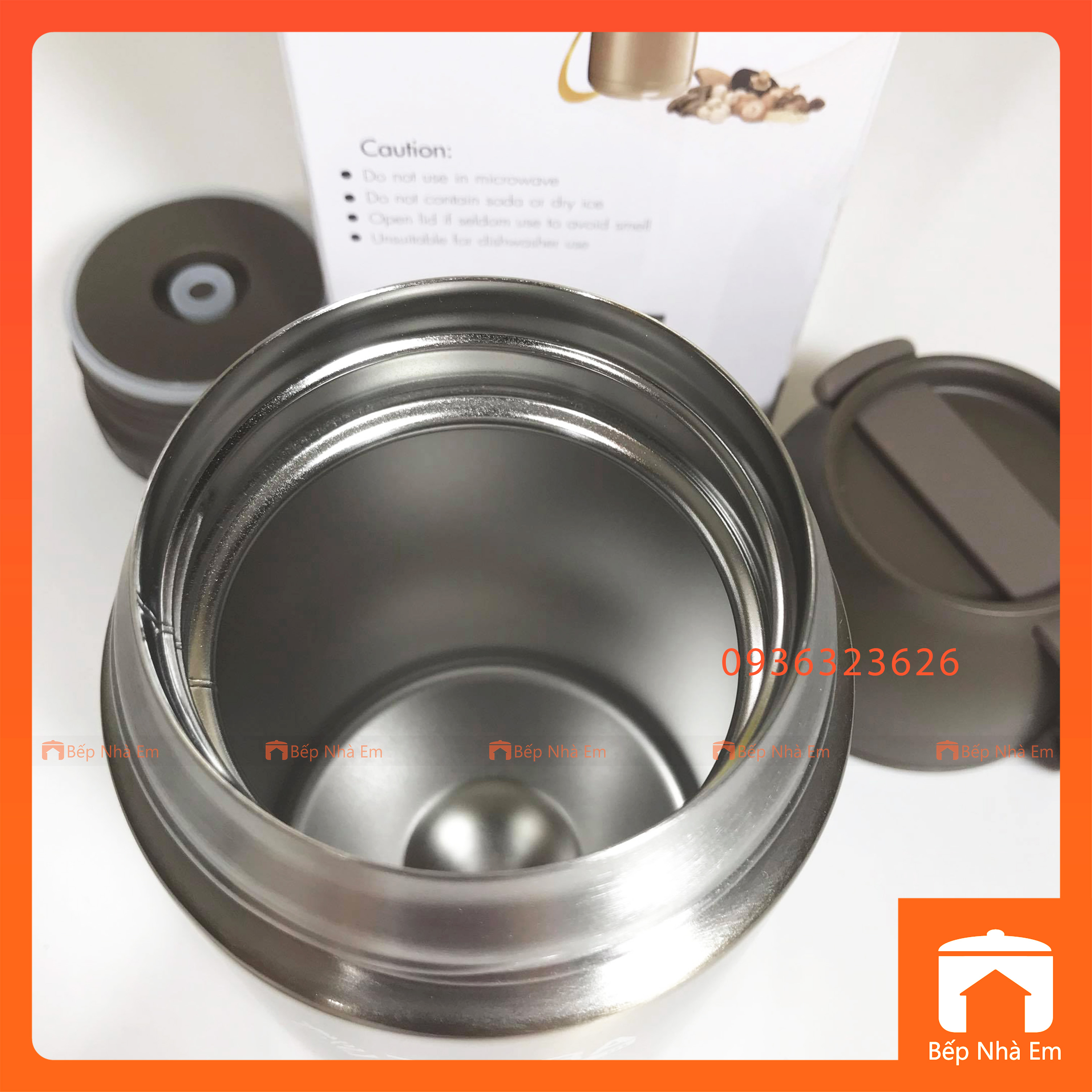 Camen - Bình Ủ Cháo ZEBRA Vaccum 0.65L (Inox 304) - 123006 -Hàng Nhập Khẩu Thái Lan