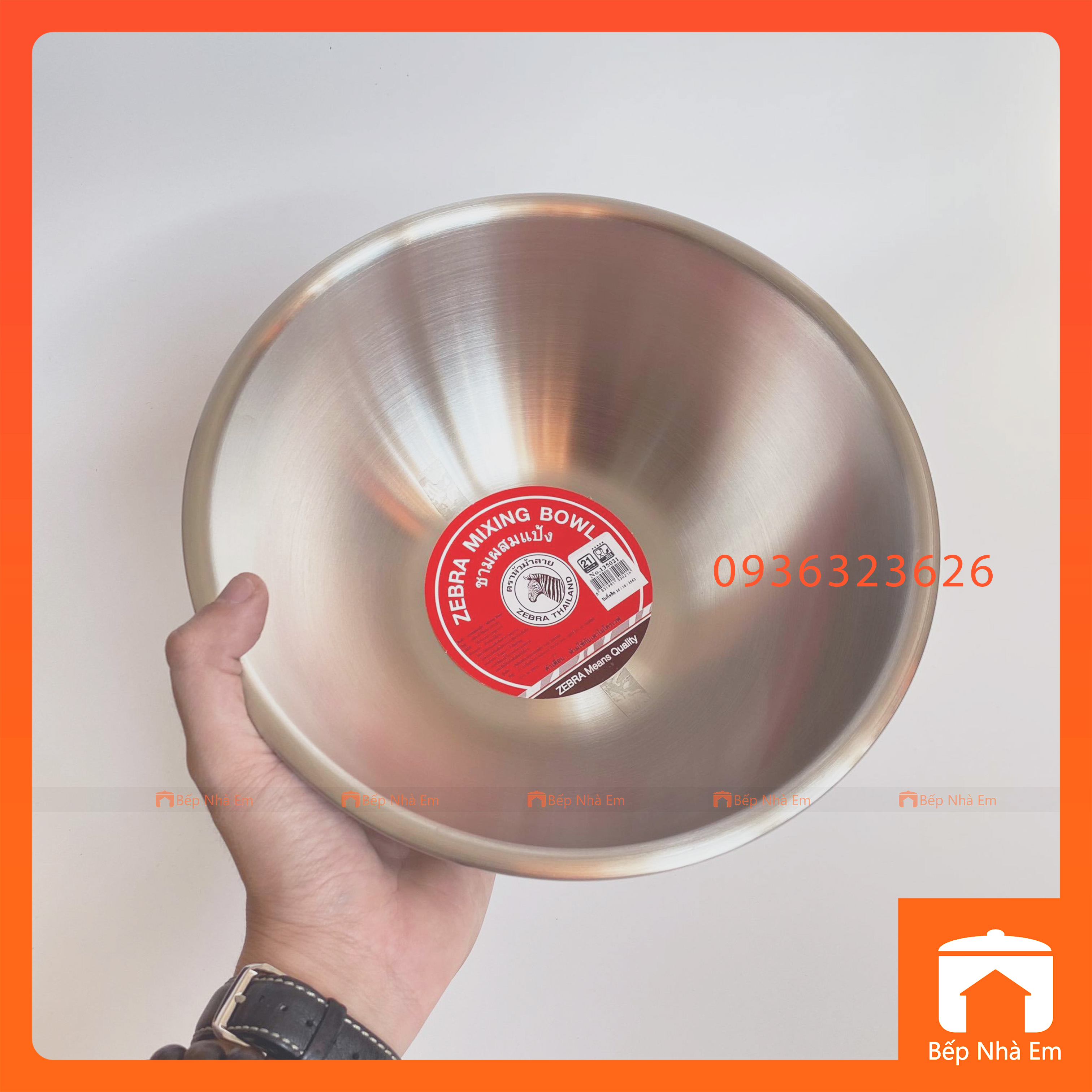 Thau Trộn Inox 304 ZEBRA Cao Cấp Nhiều Size - Hàng Nhập Khẩu Thái Lan