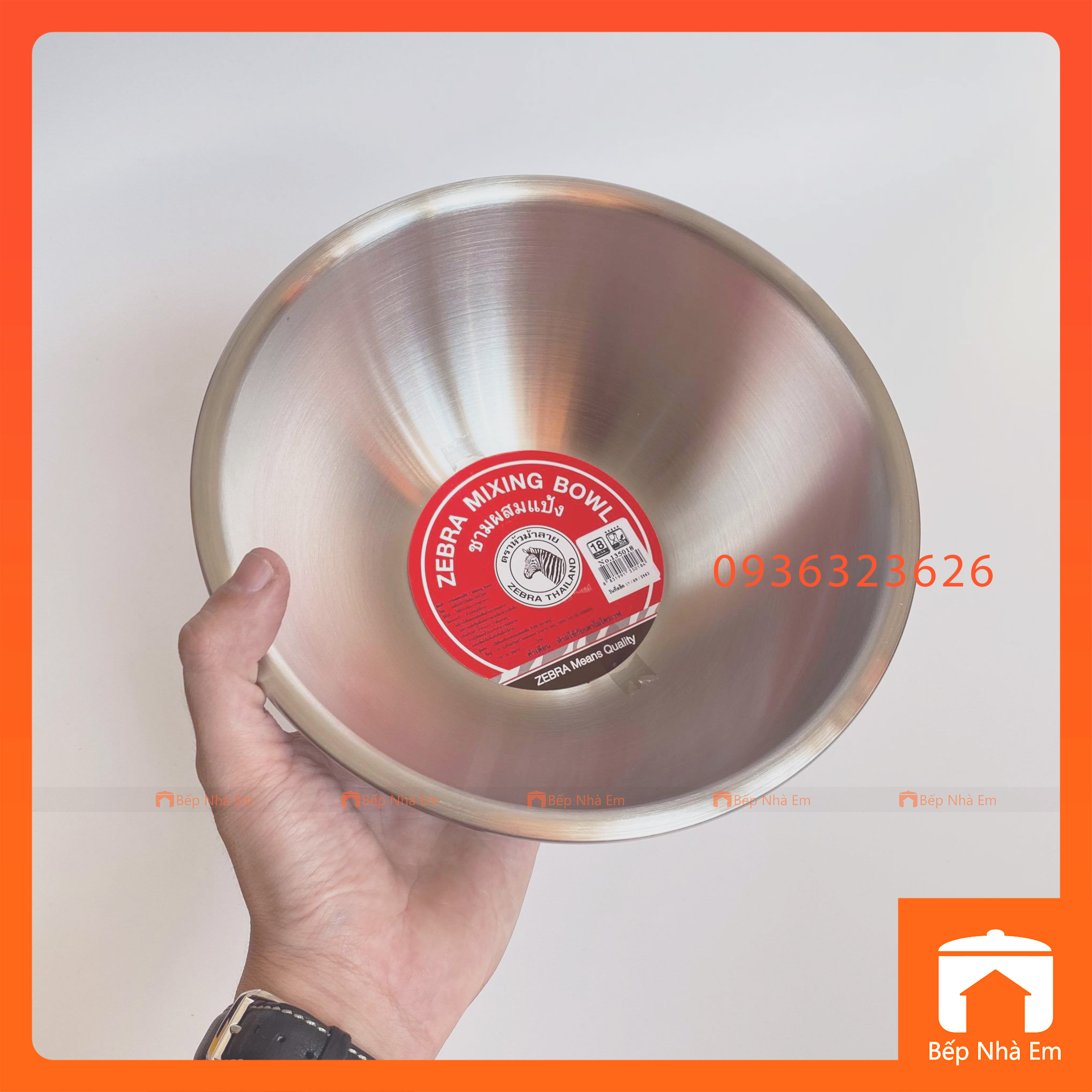 Thau Trộn Inox 304 ZEBRA Cao Cấp Nhiều Size - Hàng Nhập Khẩu Thái Lan