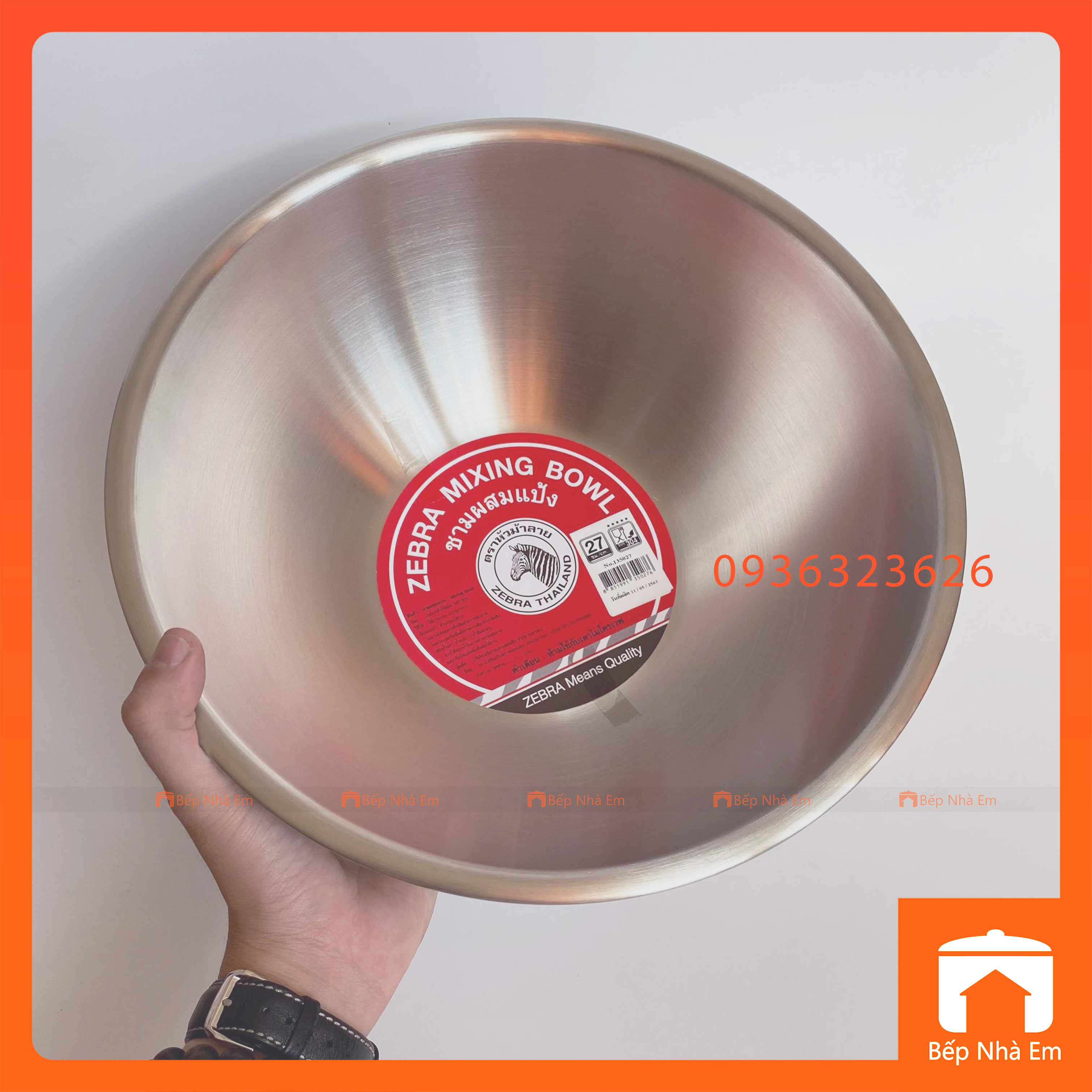Thau Trộn Inox 304 ZEBRA Cao Cấp Nhiều Size - Hàng Nhập Khẩu Thái Lan