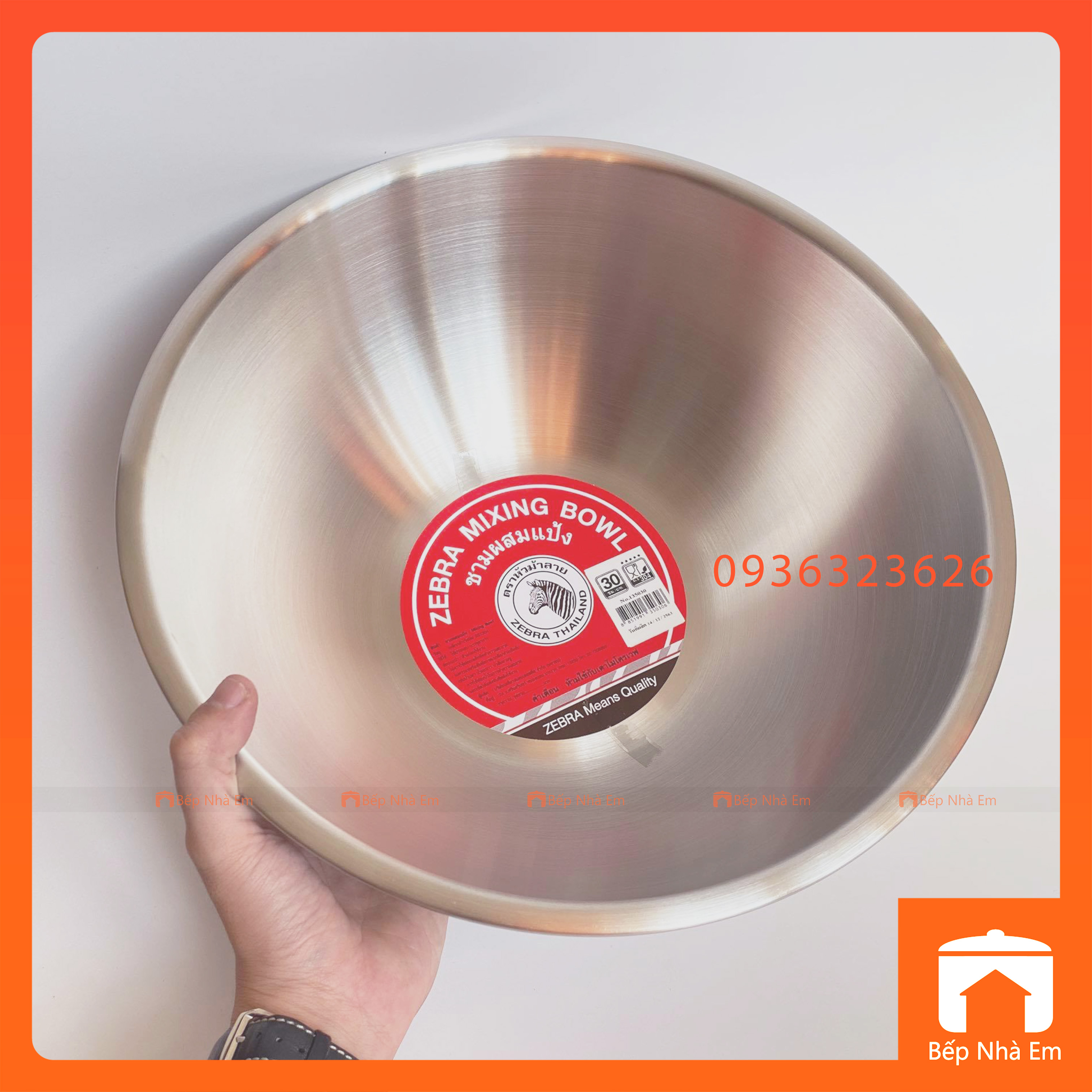 Thau Trộn Inox 304 ZEBRA Cao Cấp Nhiều Size - Hàng Nhập Khẩu Thái Lan