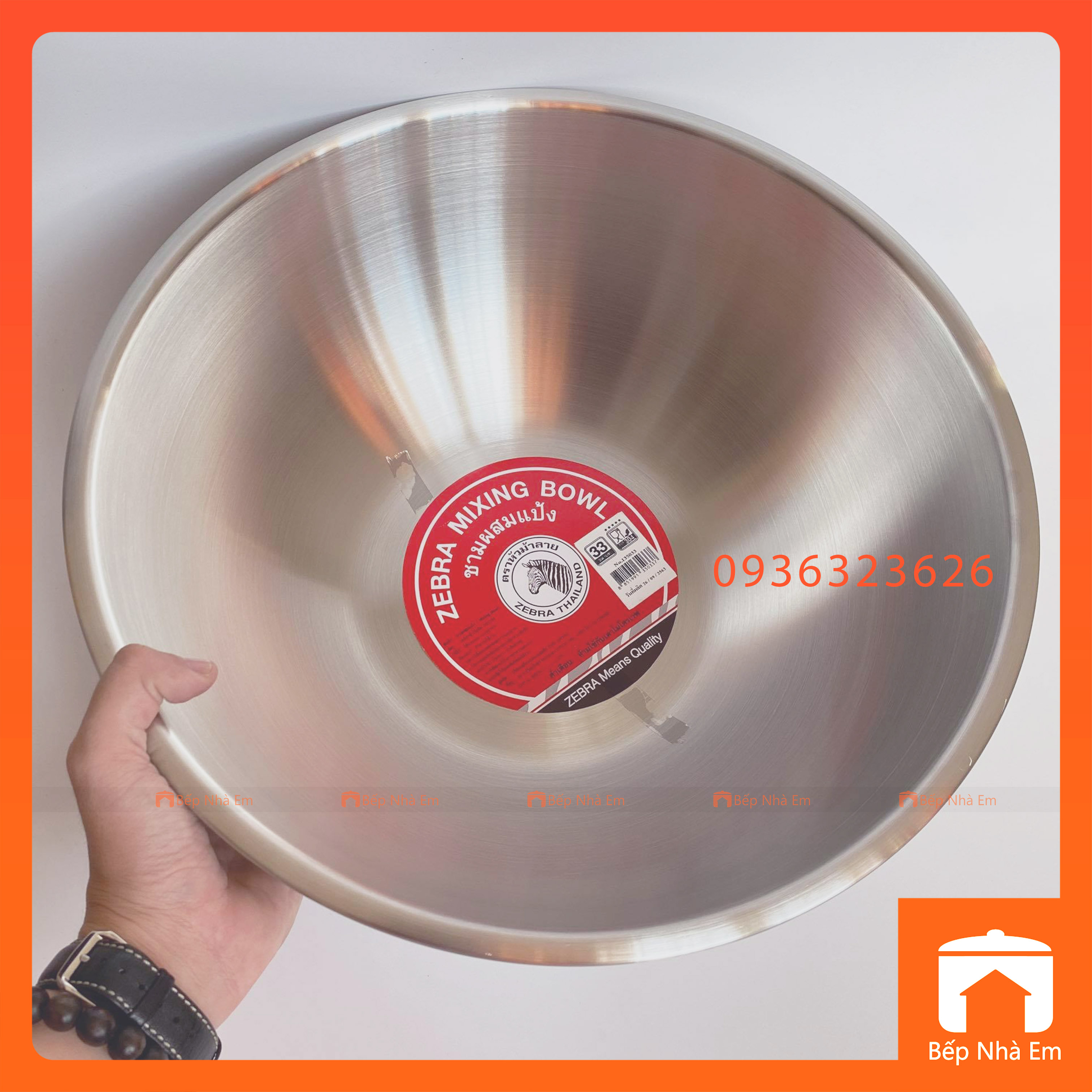 Thau Trộn Inox 304 ZEBRA Cao Cấp Nhiều Size - Hàng Nhập Khẩu Thái Lan
