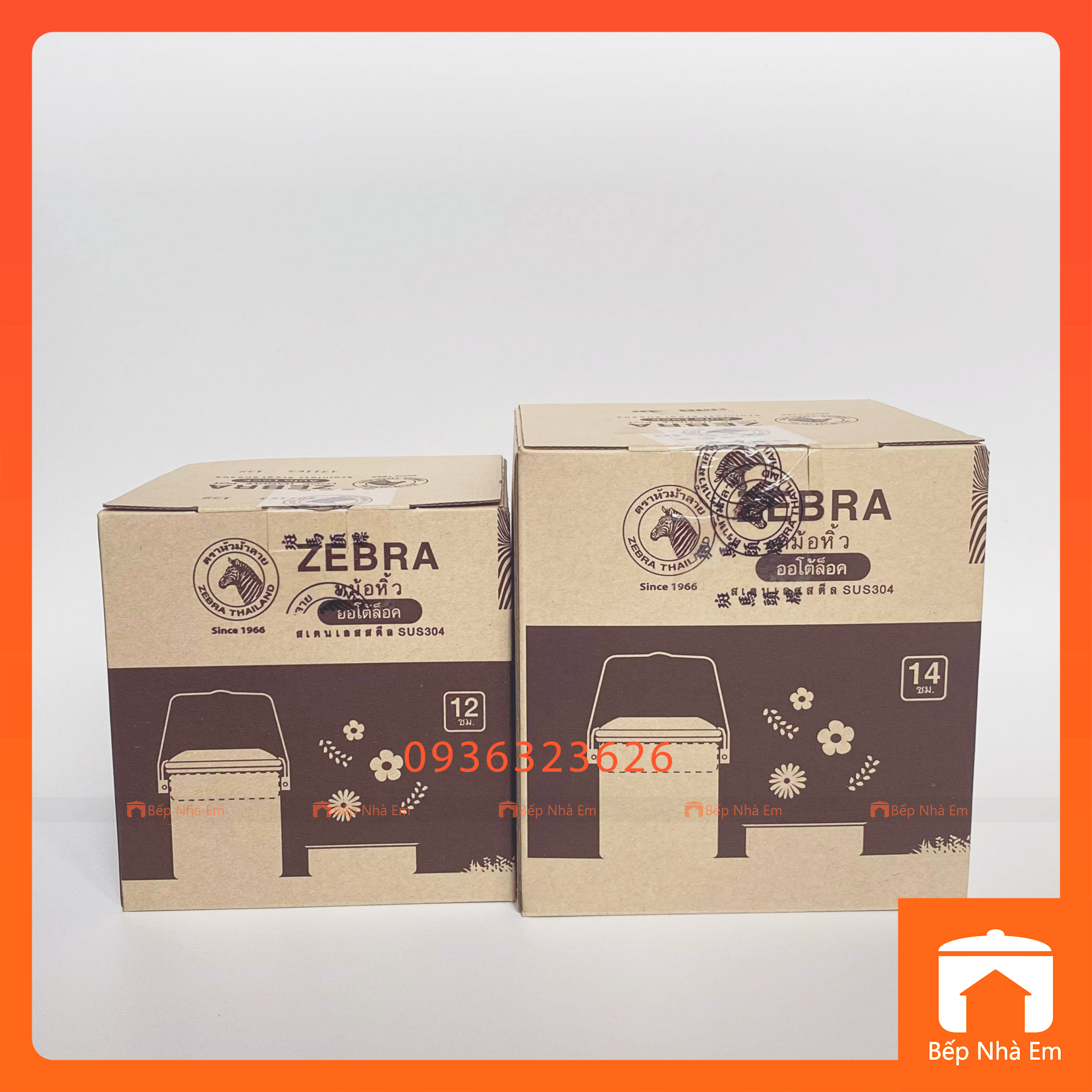 Camen Inox 304 Auto Lock ZEBRA 12cm - 14cm - 151612 - 151614- Hàng Nhập Khẩu Thái Lan