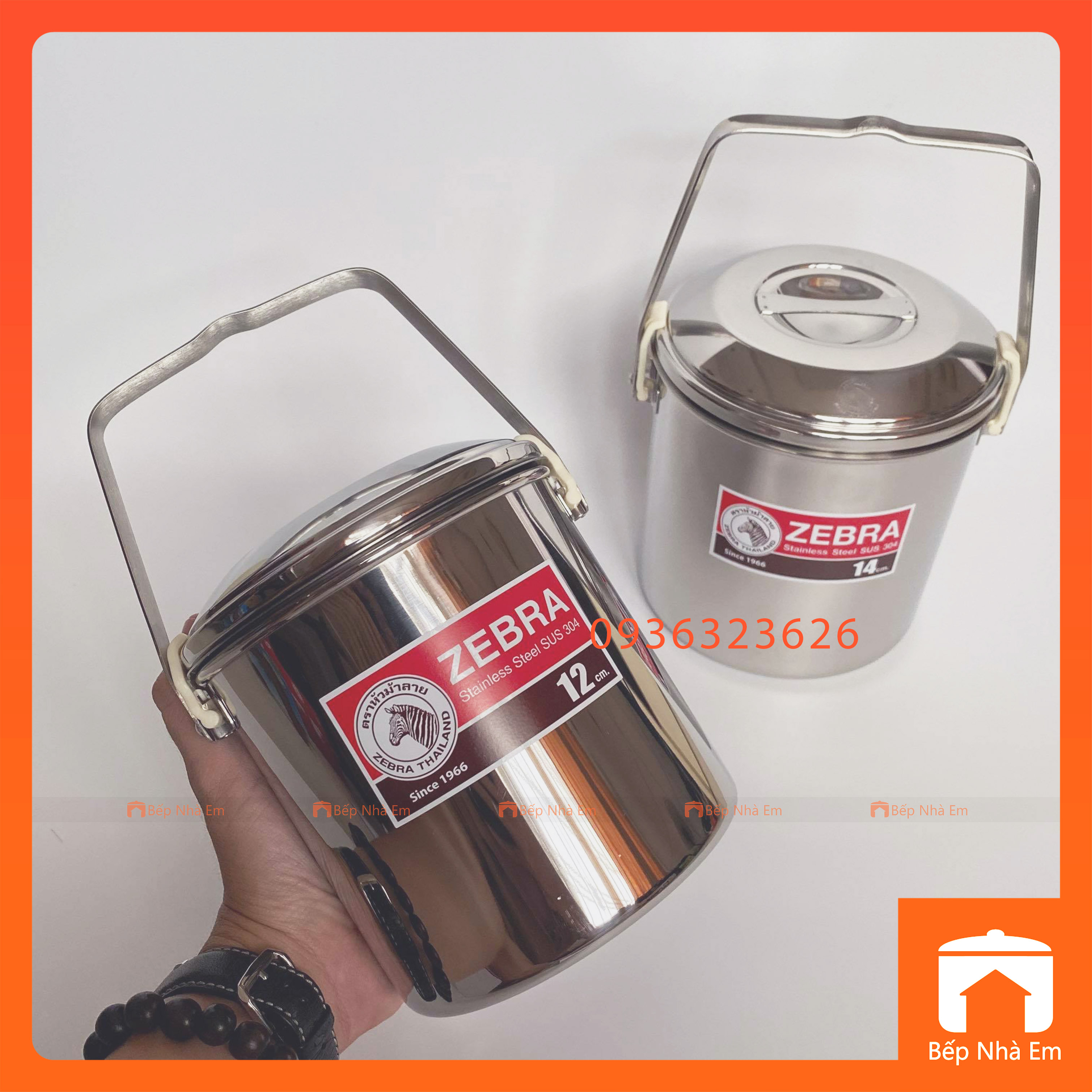 Camen Inox 304 Auto Lock ZEBRA 12cm - 14cm - 151612 - 151614- Hàng Nhập Khẩu Thái Lan