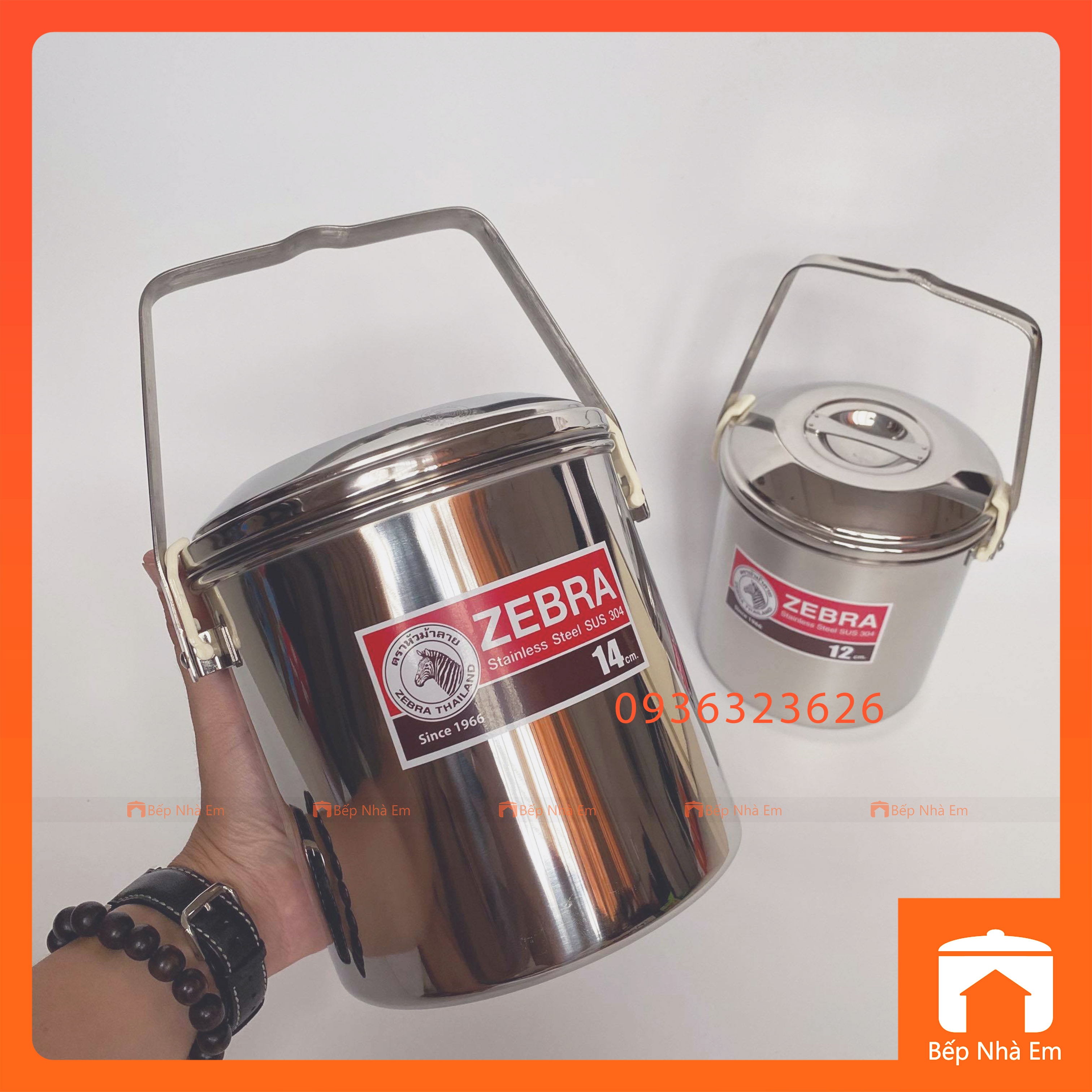 Camen Inox 304 Auto Lock ZEBRA 12cm - 14cm - 151612 - 151614- Hàng Nhập Khẩu Thái Lan