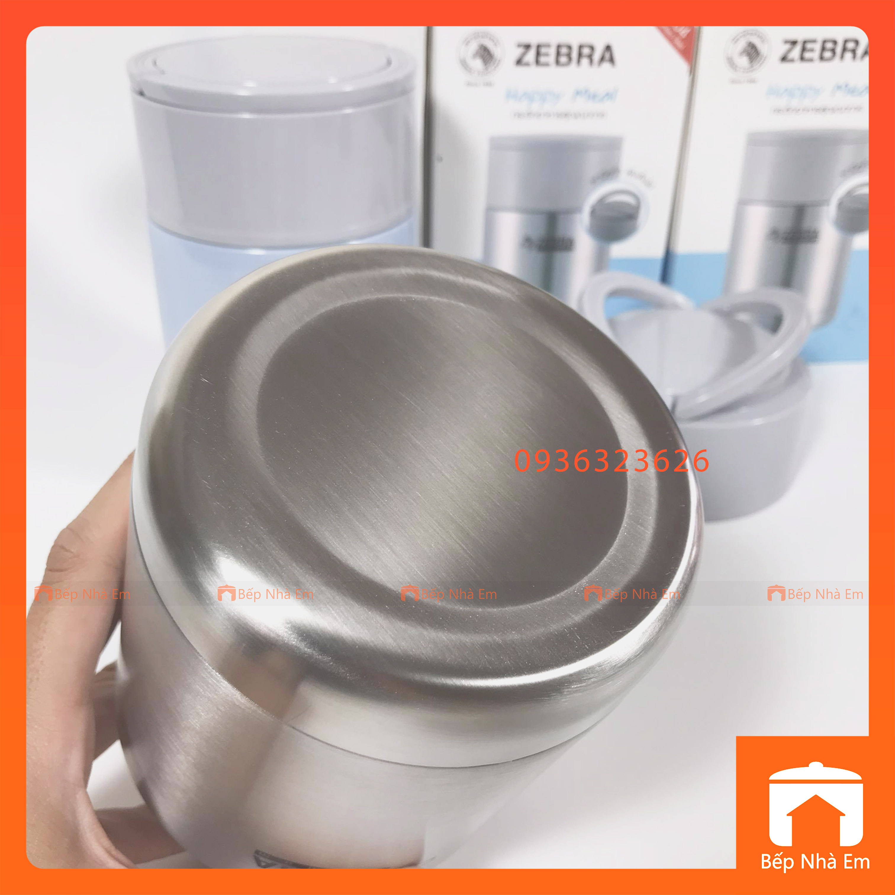 Camen - Bình Ủ Cháo ZEBRA Happy Meal 0.8L 152408 (Inox 304) - Hàng Nhập Khẩu Thái Lan