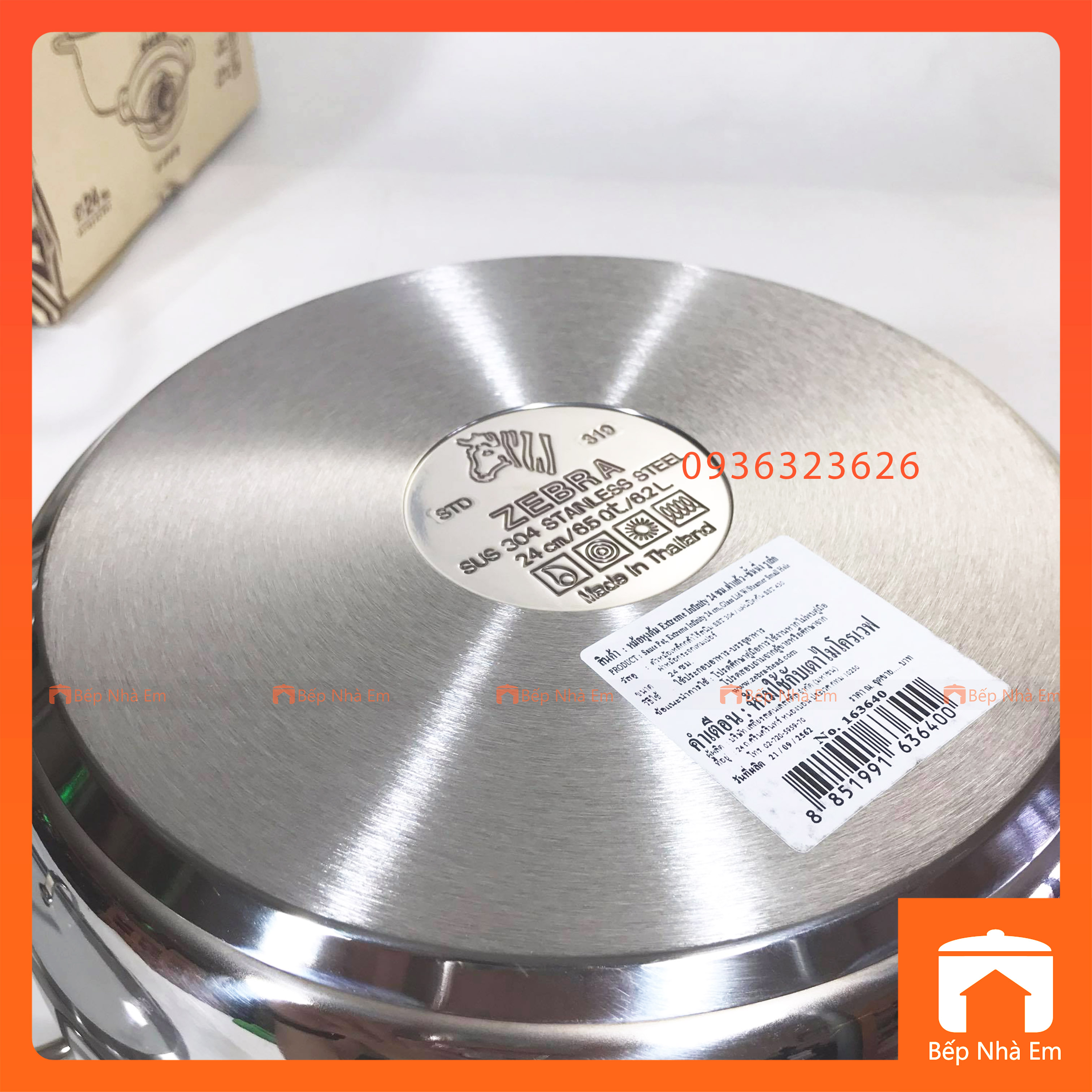 Bộ Nồi Xửng Hấp ZEBRA 3 Đáy Nắp Kính Extreme Infinity 24cm 6.2L (Inox 304) - 163640 - Hàng Nhập Khẩu Thái Lan