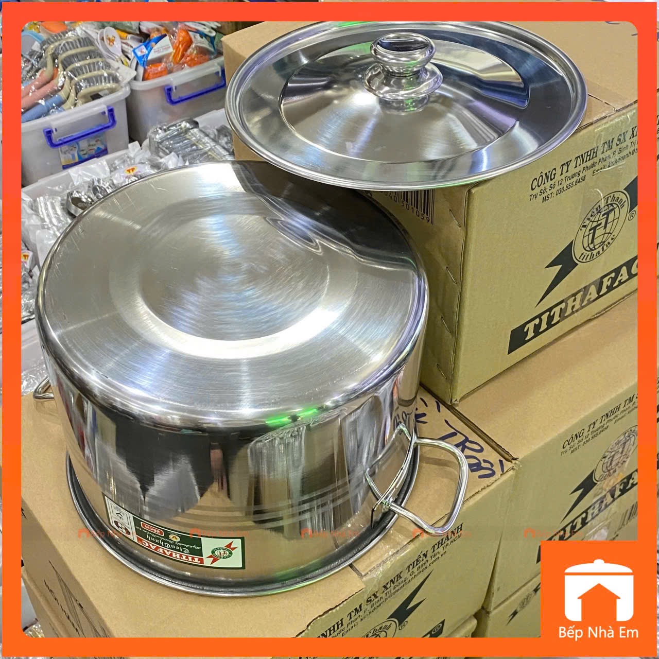 Nồi Hầm Bếp Từ Inox Cao Cấp TITHAFAC Nhiều Size - Hàng Việt Nam Sản Xuất