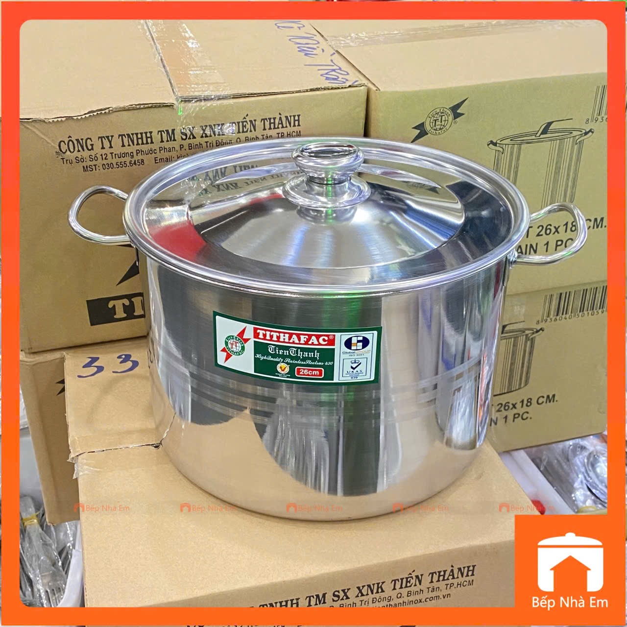 Nồi Hầm Bếp Từ Inox Cao Cấp TITHAFAC Nhiều Size - Hàng Việt Nam Sản Xuất